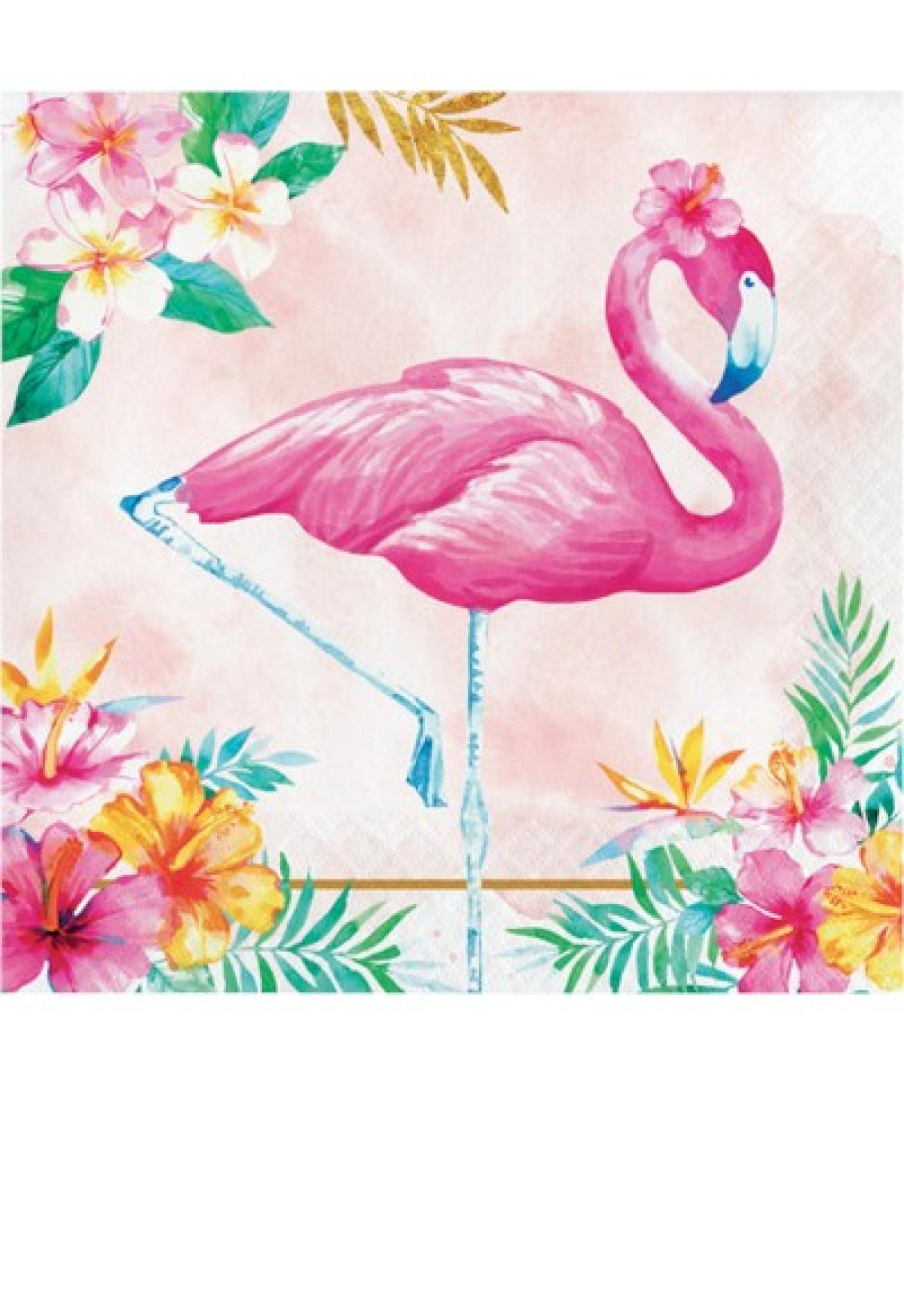 Tovagliolo 33 x 33 cm Flamingo Floral - 16 pezzi