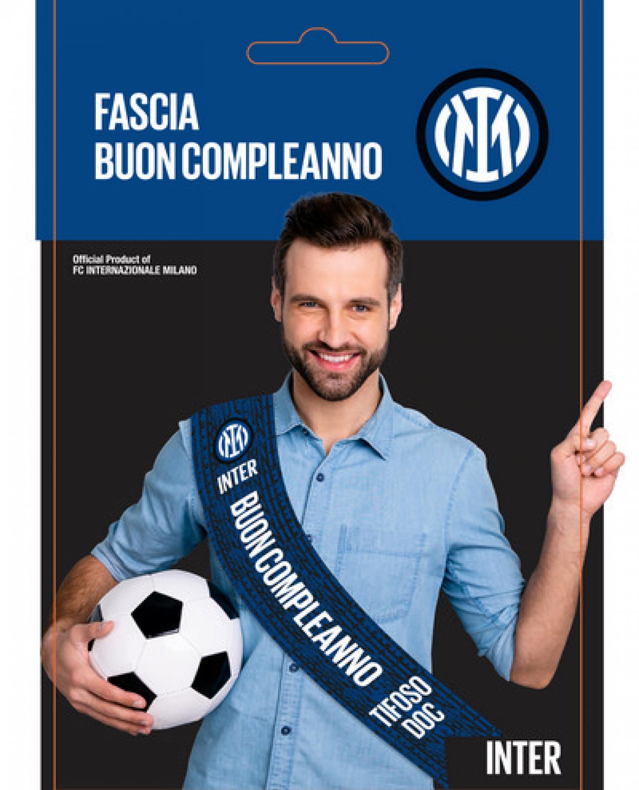 Fascia Buon Compleanno Inter 9,5 x 152 cm poliestere