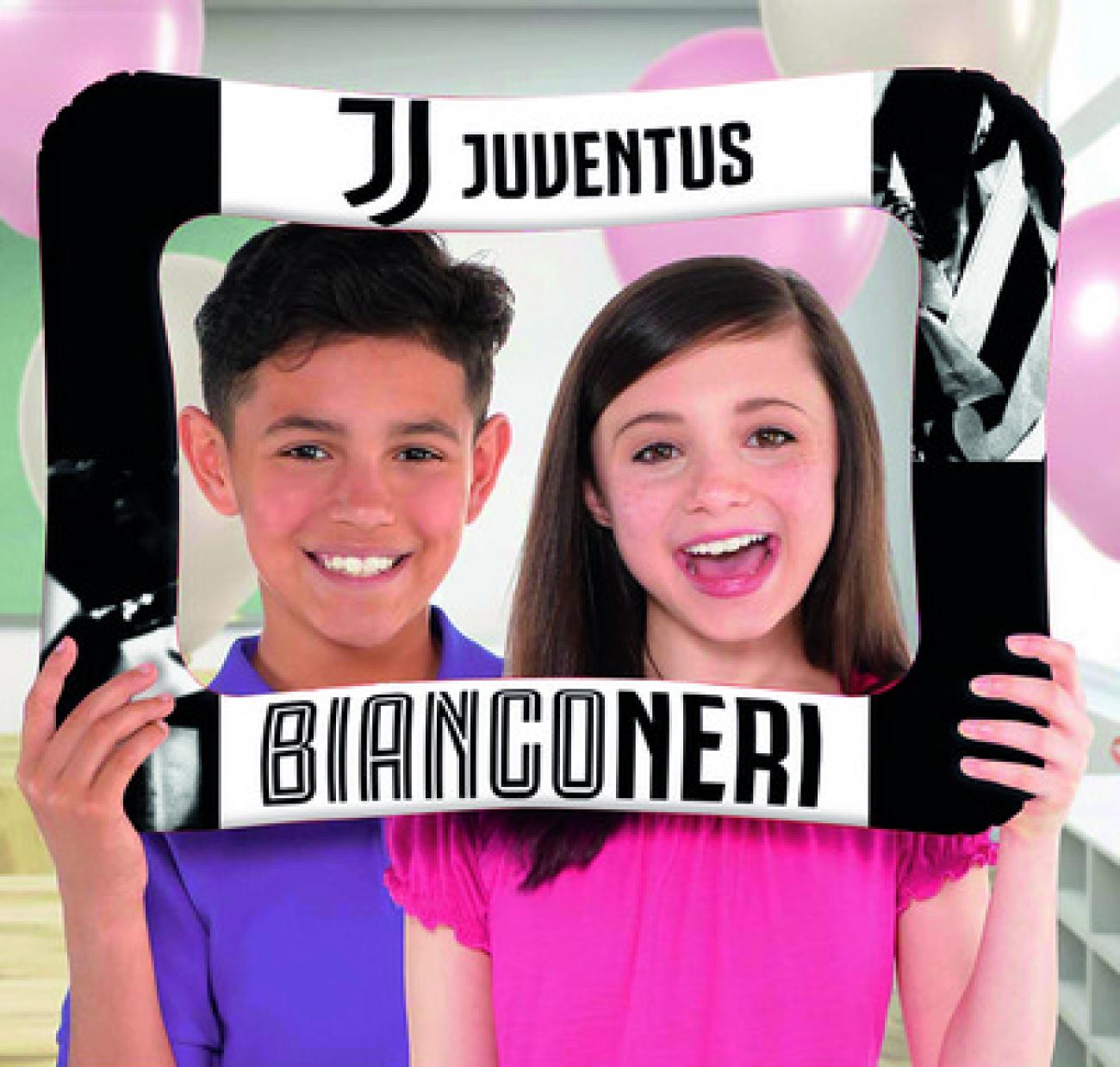 Pallone foil Cornice Photo Booth 40 x 58 cm Juventus