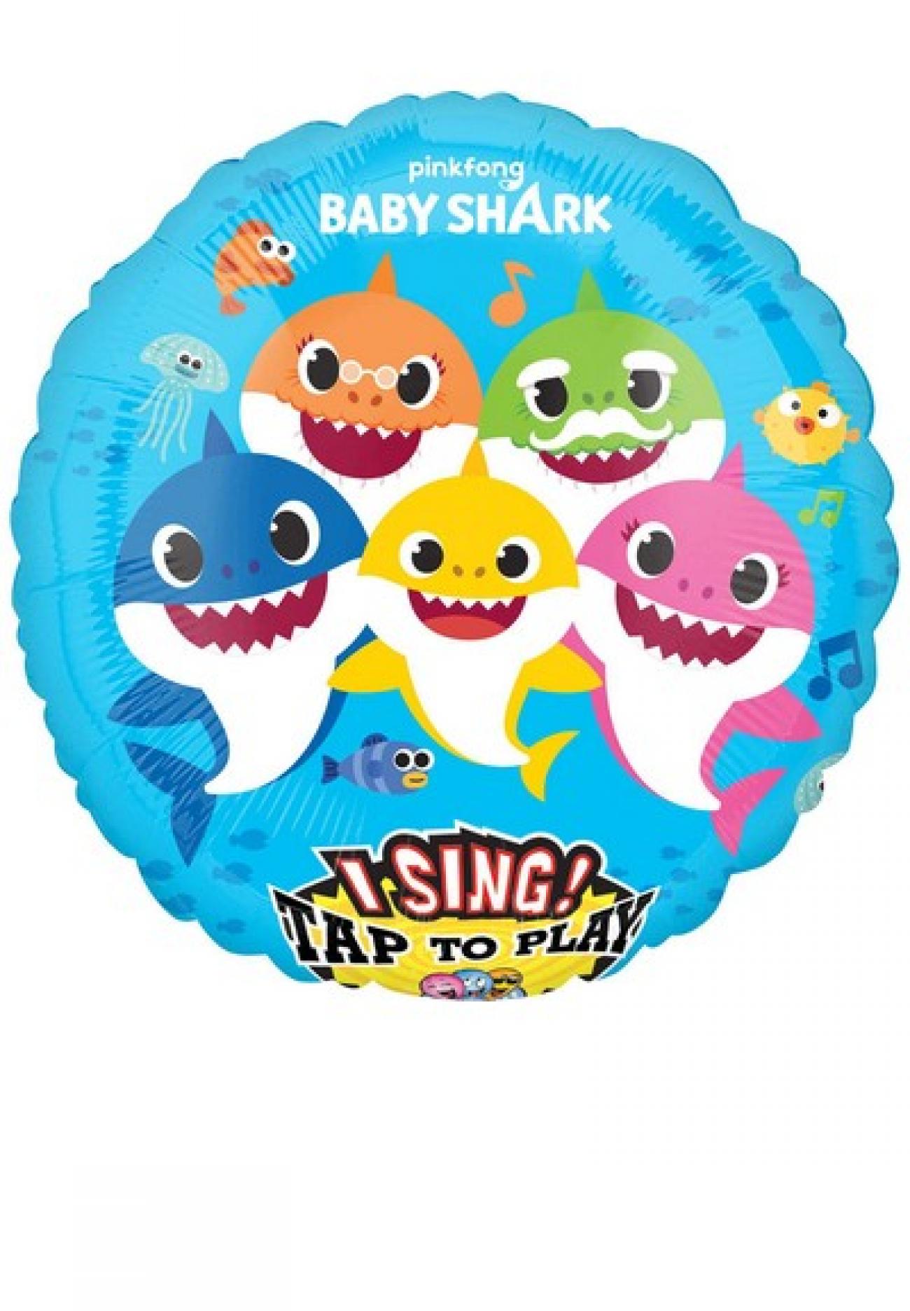 Pallone foil MUSICALE 71 x 71 cm Baby Shark