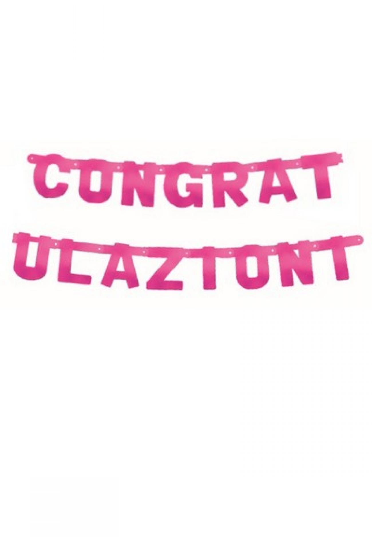 Festone Congratulazioni XL magenta metallizzato 225 x 15 cm