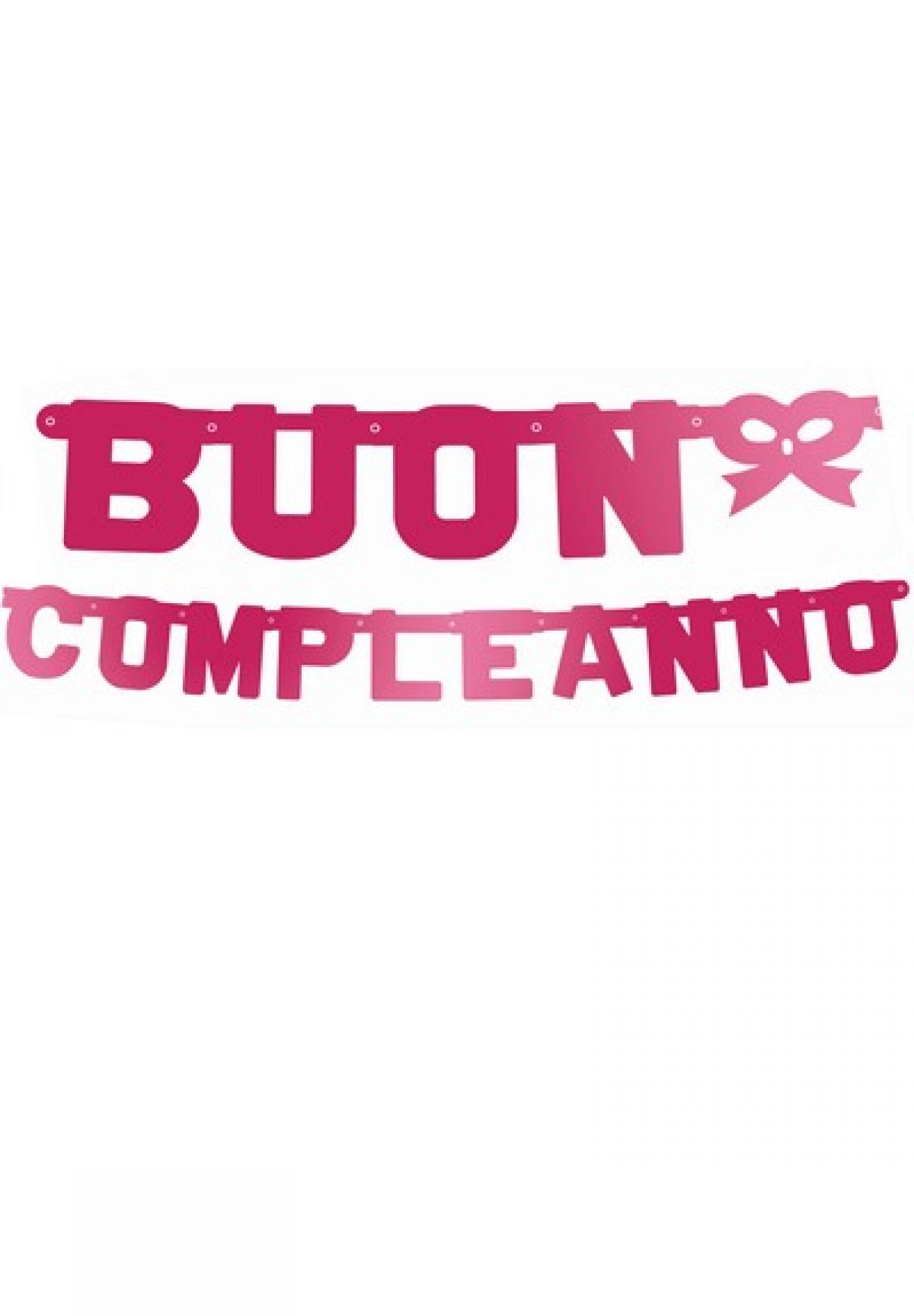 Festone Buon Compleanno 253 x 15 cm magenta metallizzato XL