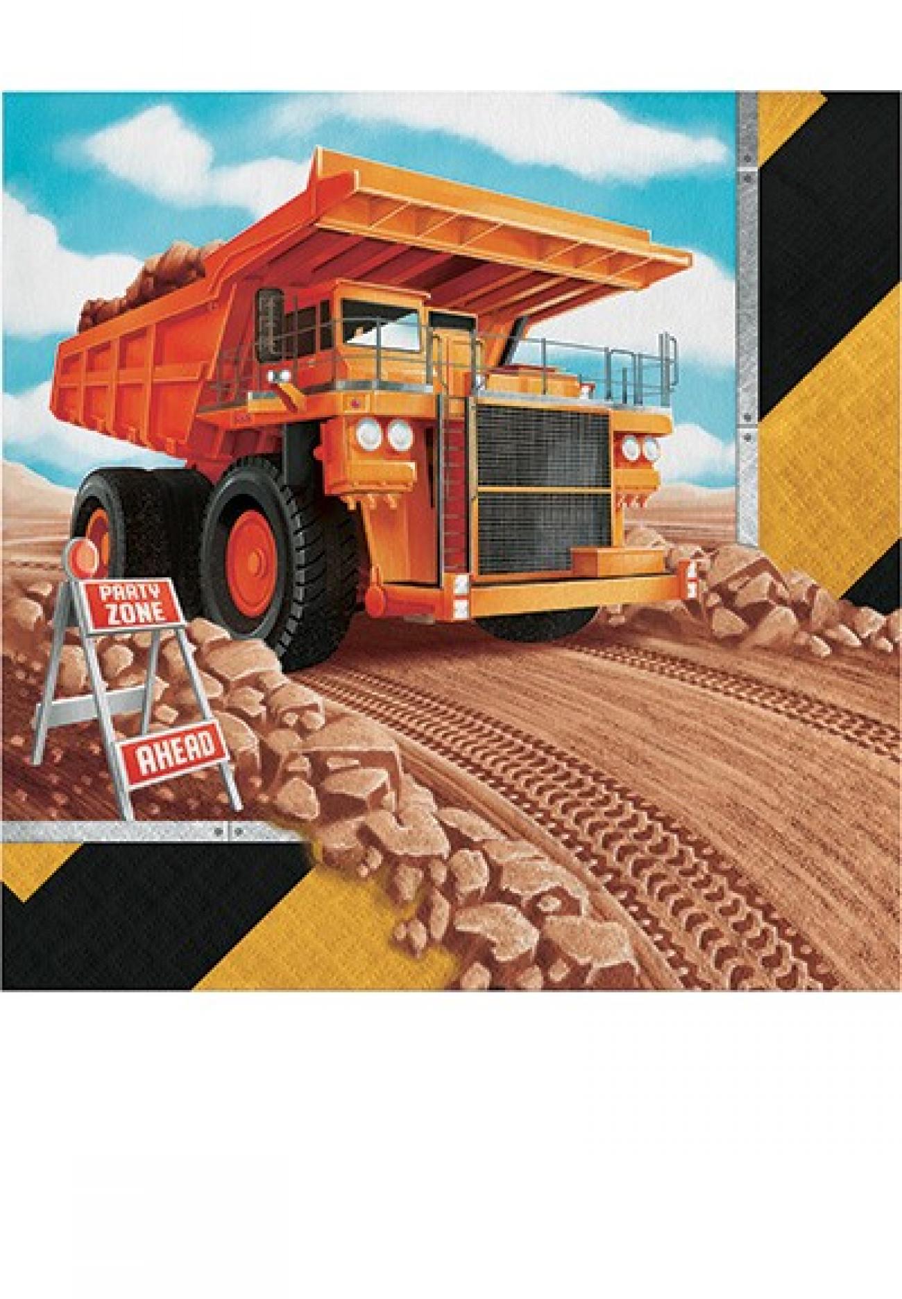 Tovagliolo 33 x 33 cm Big Dig Construction 16pz