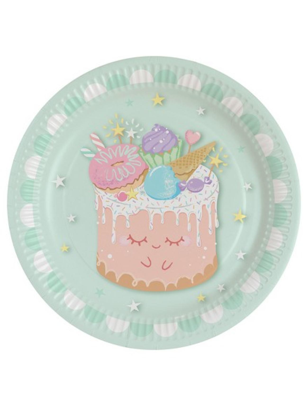 Piatto carta 23 cm Crazy Cake - 8 pezzi