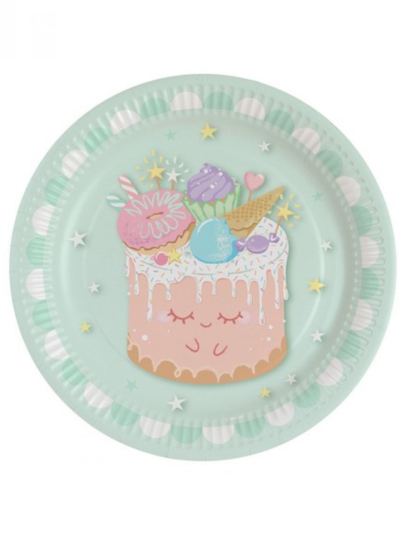 Piatto carta 23 cm Crazy Cake  8 pz