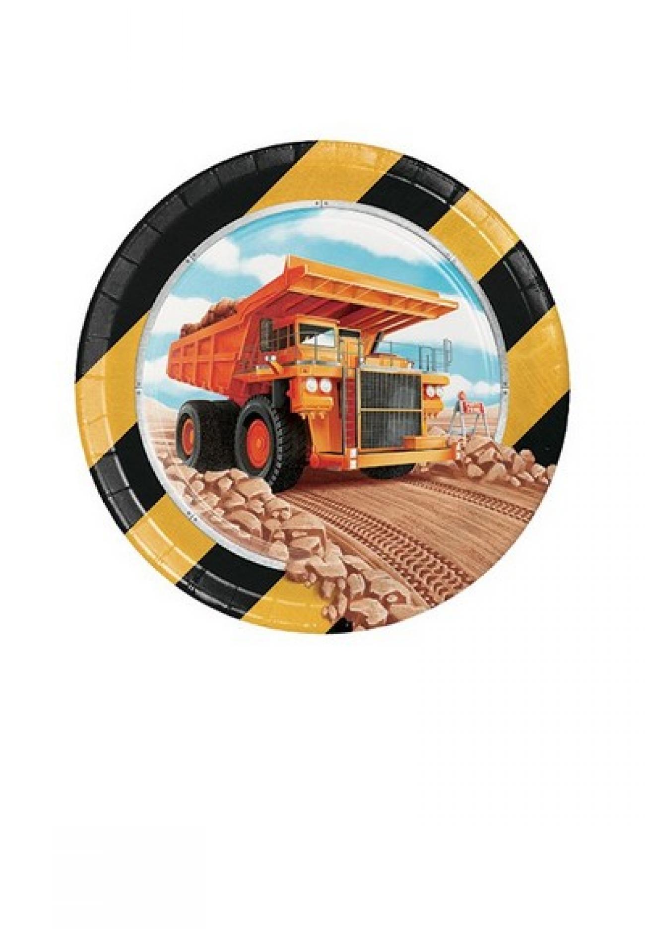 Piatto carta 18 cm Big Dig Construction 8pz