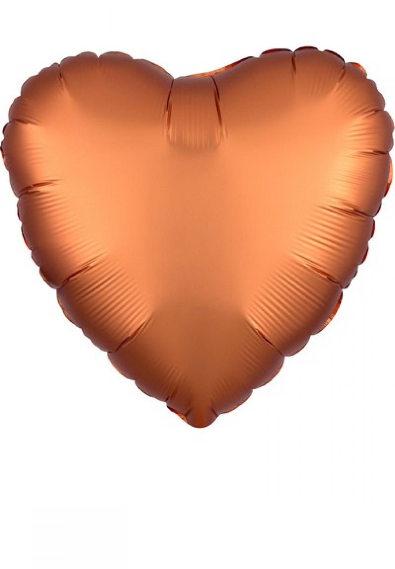 Pallone foil 17" - 42 cm cuore SATINATO Ambra