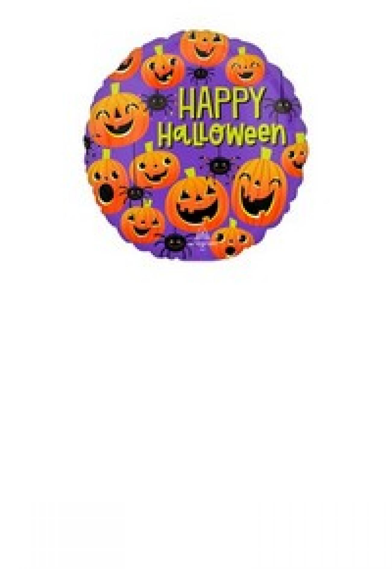 Pallone foil Mini 9" - 23 cm Halloween Spiders & Pumpkins - SI GONFIA AD ARIA