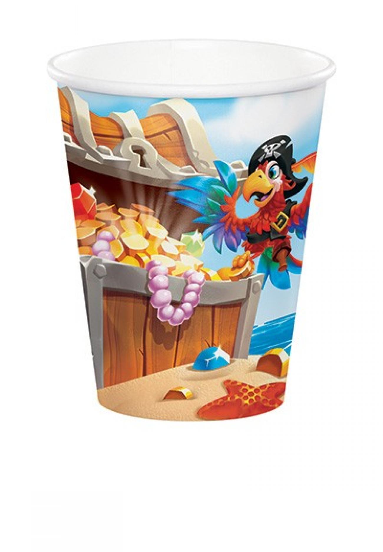 Bicchiere carta 266 ml Pirati 8 pz