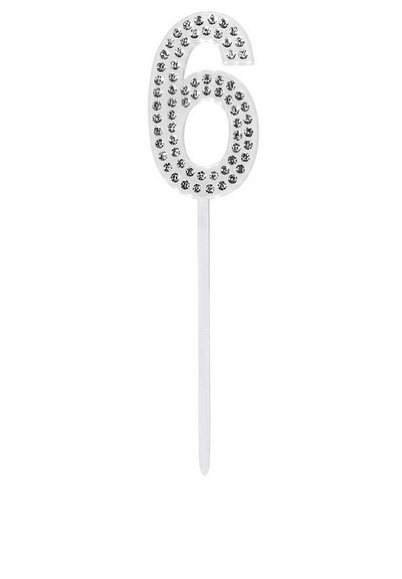 Cake topper Diamond H. 10,5 cm N. 6