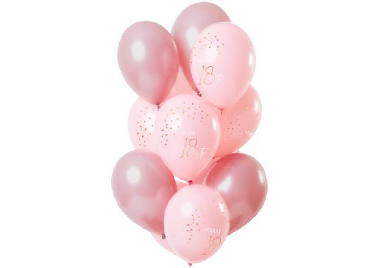 Palloni lattice 12" - 30 cm Happy 18th, Elegant Lush Blush 12 pz