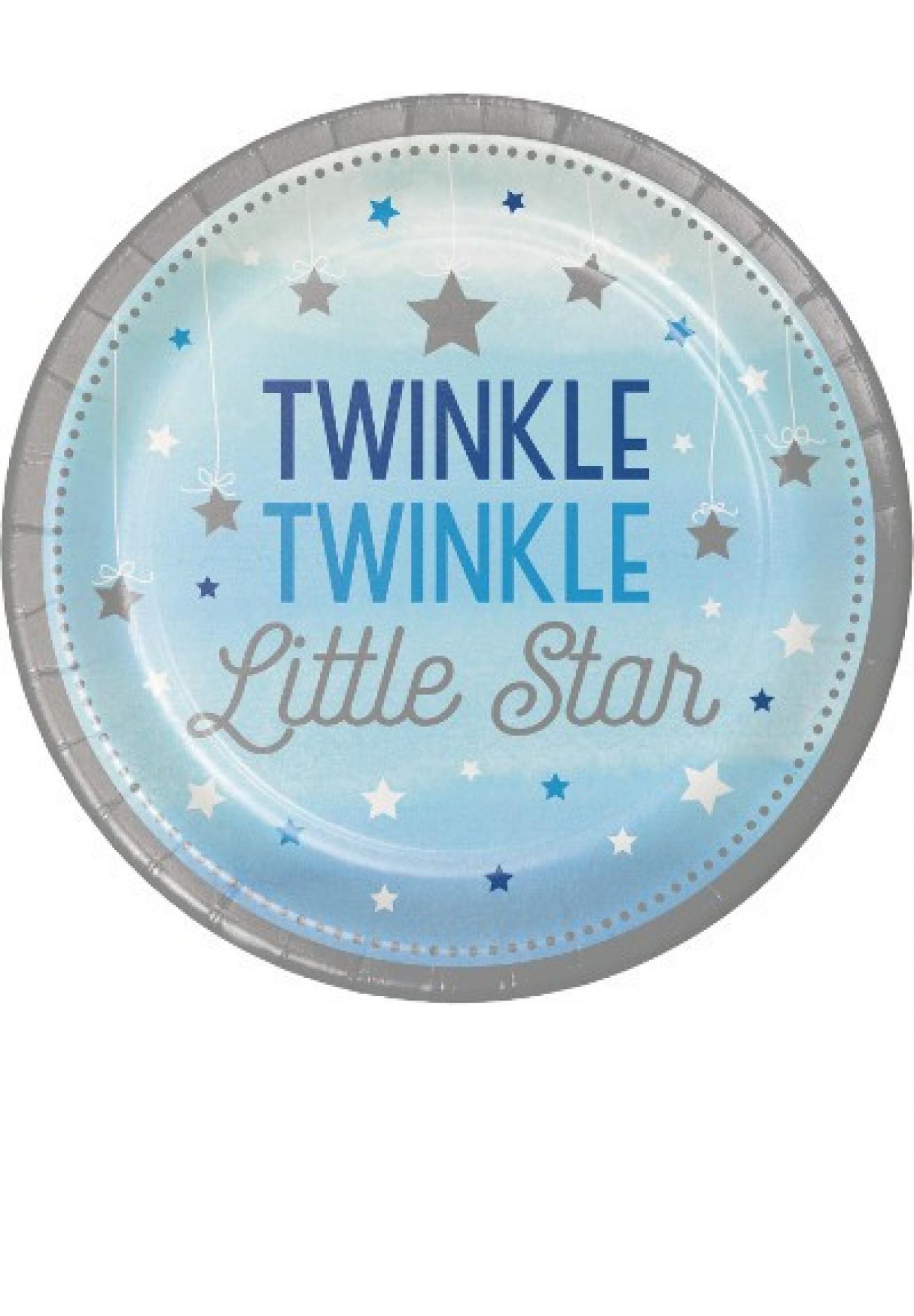 Piatto 23 cm Brilla la Stellina - One Little Star Boy 8 pz