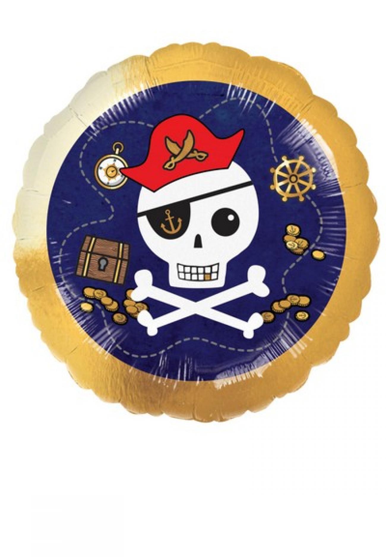 Pallone foil Standard 17" - 42 cm Pirates Map