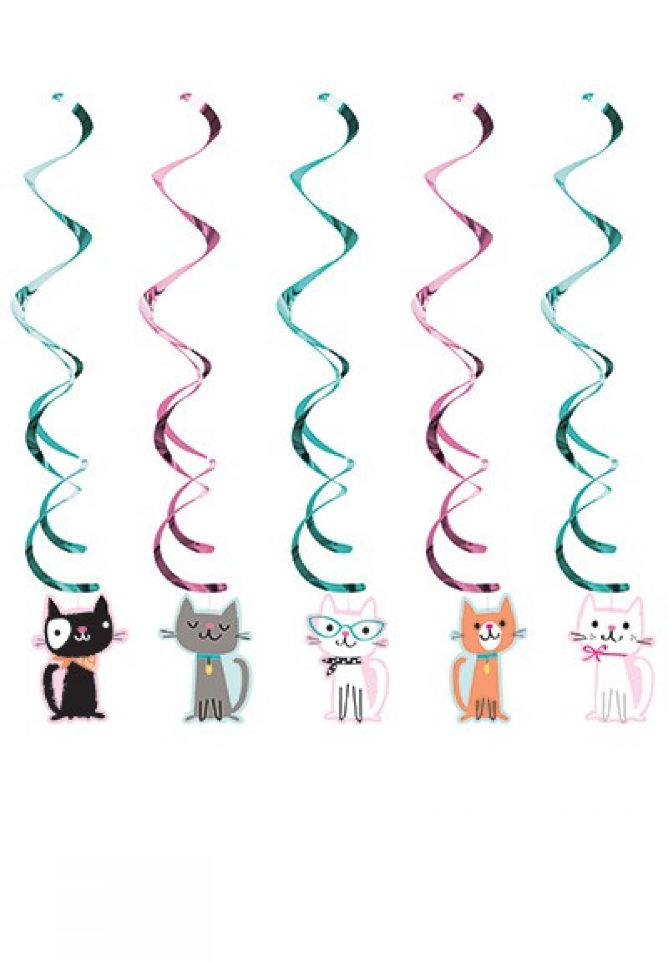 Set 5 pendenti 99 cm Gatti - Purr-Fect Party