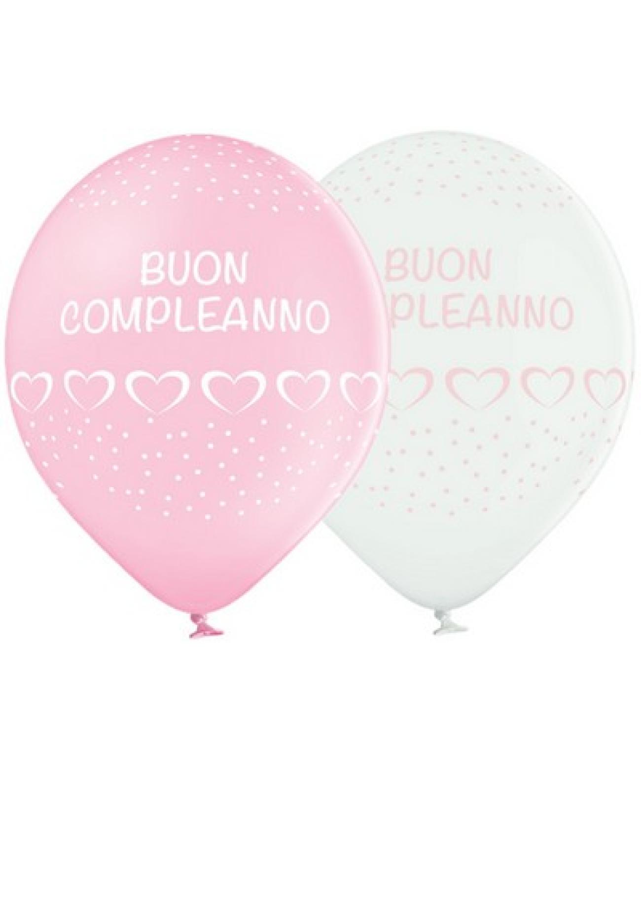 Palloni lattice 12"-30 cm Buon Compleanno rosa - Professionale - 24 pezzi