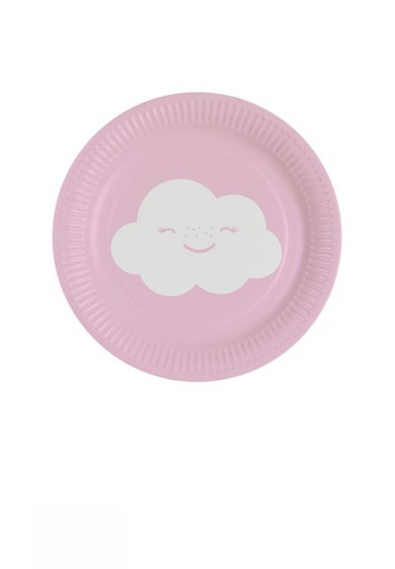 8 Plates Rainbow & Cloud Round Papier 18 cm SUP