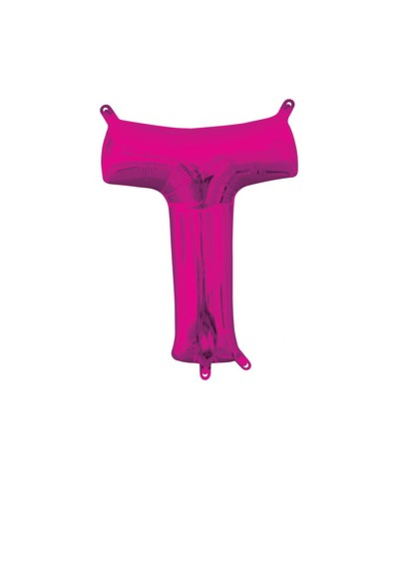 Pallone foil 14" - 36 cm Lettera T Magenta