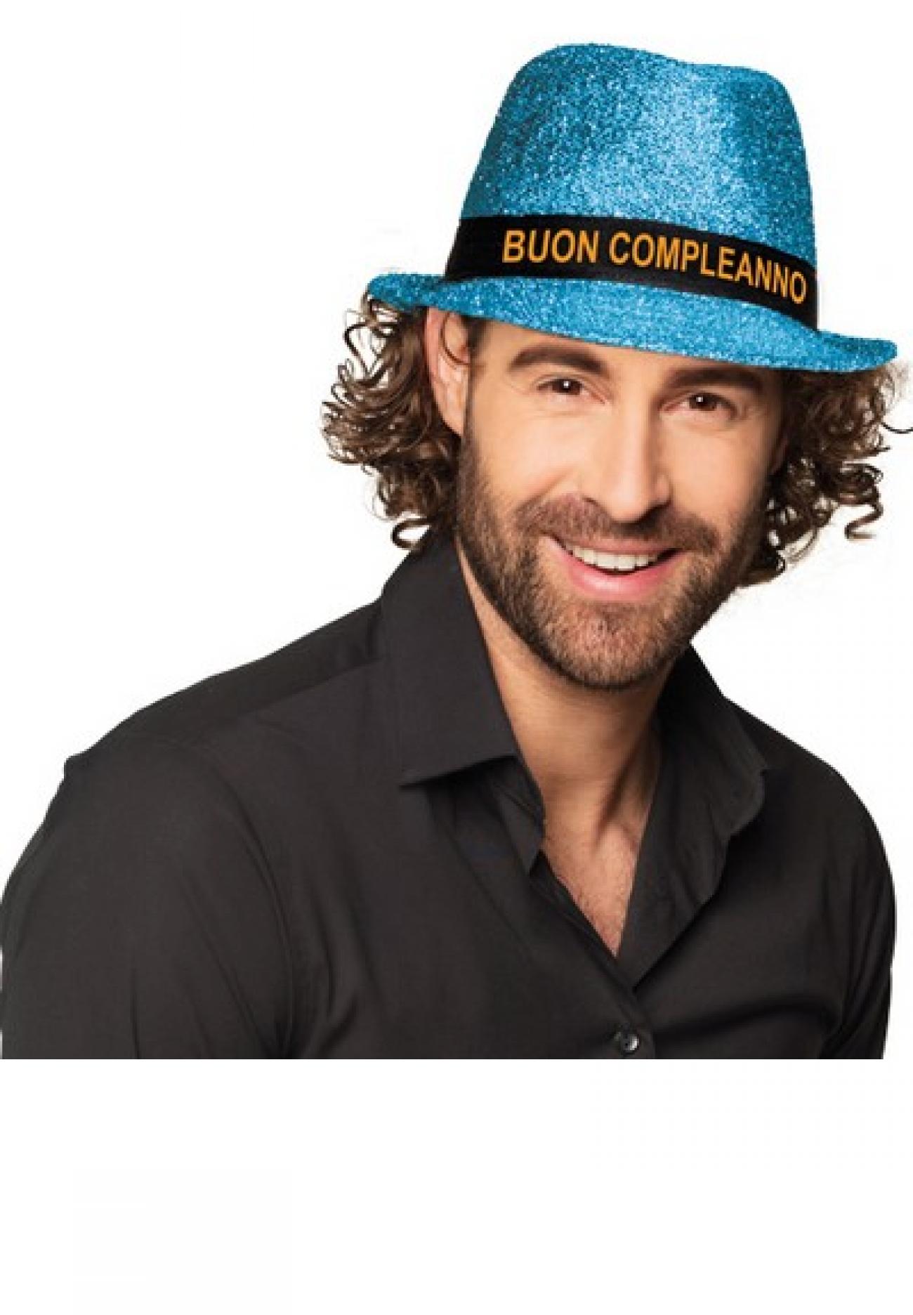 Cappello Buon Compleanno blu