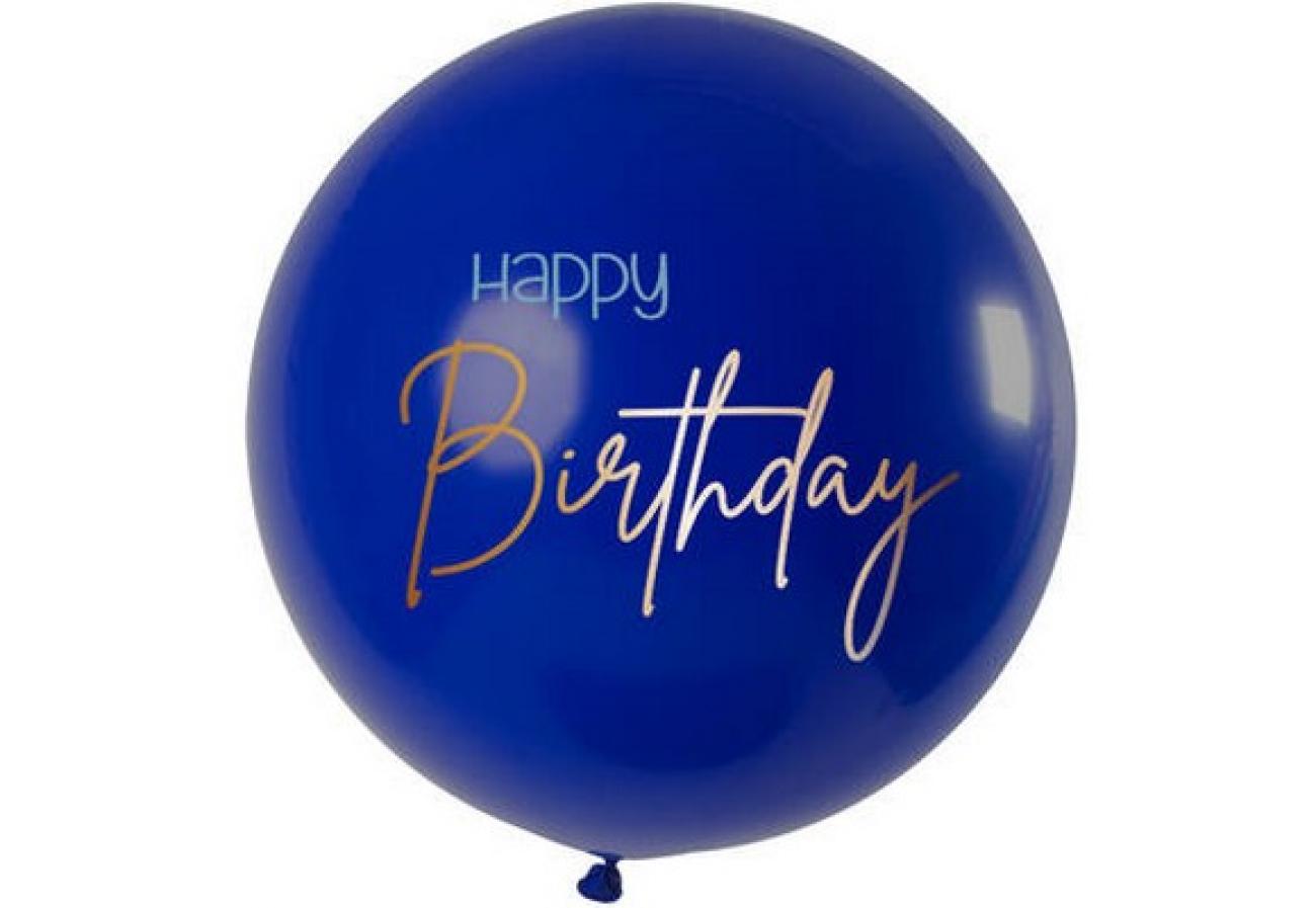 Pallone lattice Happy Birthday 31" - 80 cm Elegant True Blue