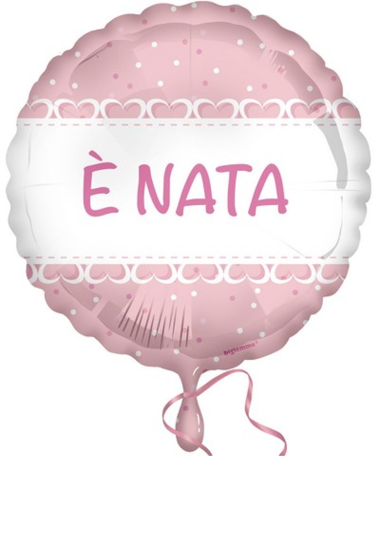 Pallone foil 18" - 45 cm E' Nata Baby Cuori rosa