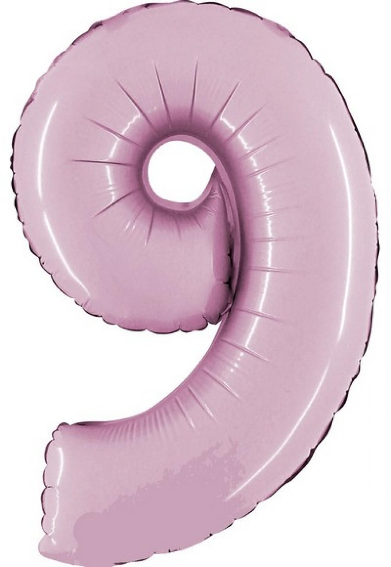 Pallone foil 14" - 36 cm Numero 9 Rosa Q