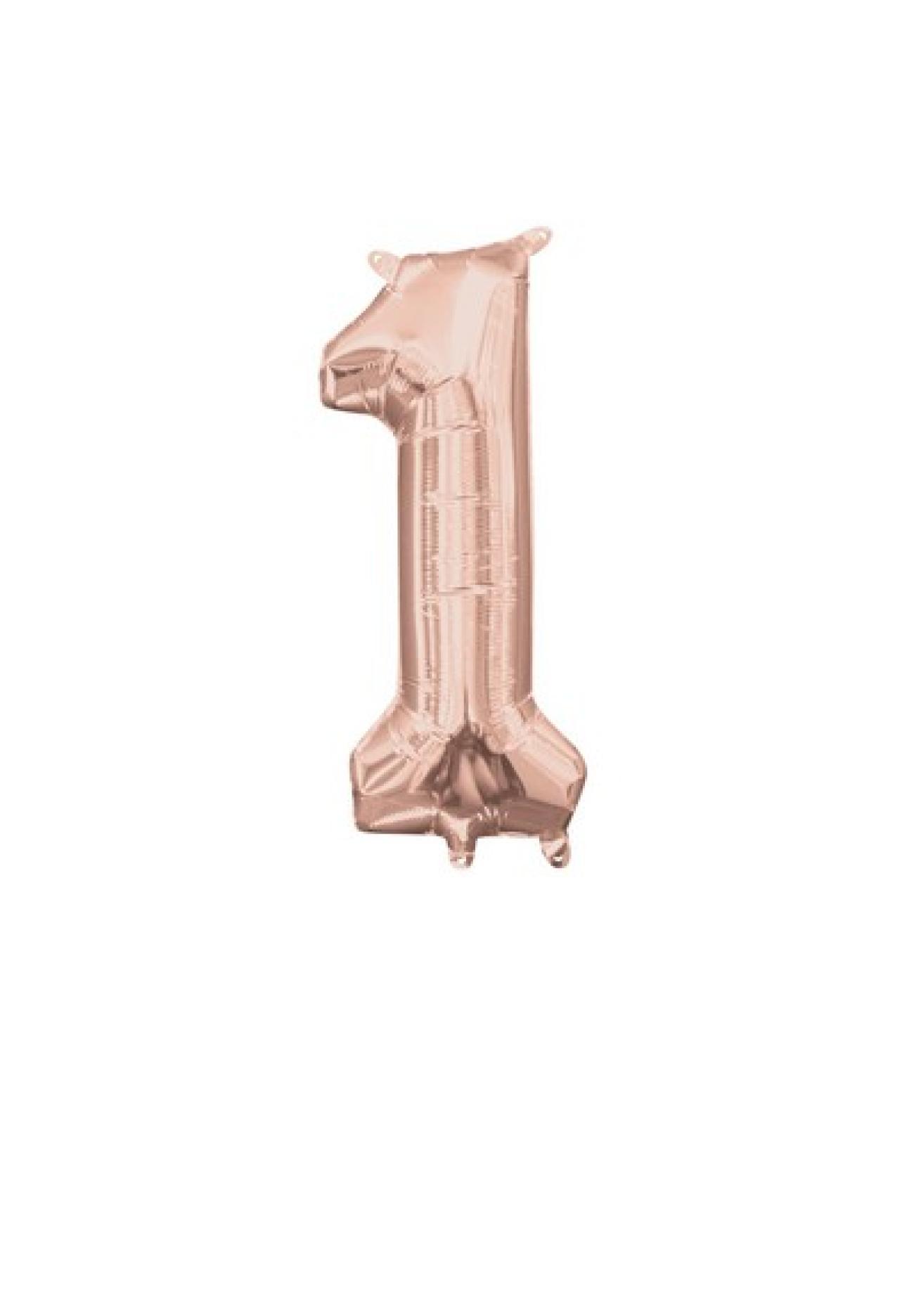 Pallone foil 14" - 36 cm Numero 1 Rose Gold