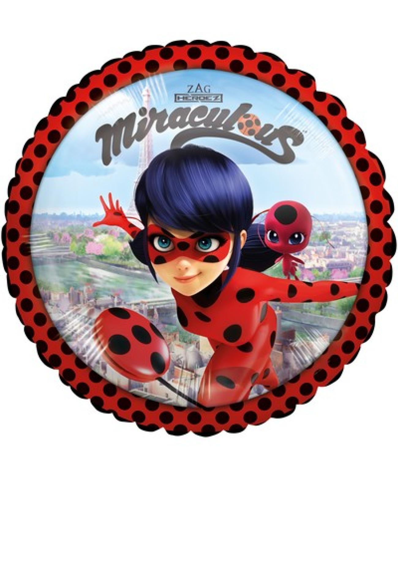 Pallone foil standard 17" - 42 cm Miraculous Lady Bug