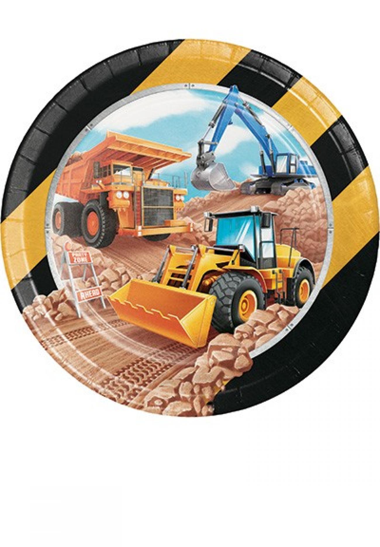 Piatto carta 23 cm Big Dig Constructionn 8pz