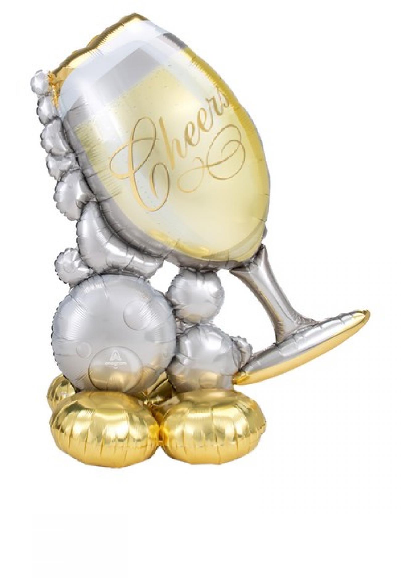 Pallone foil AirLoonz Bubbly Wine Glass 104x129 cm - SI GONFIA AD ARIA