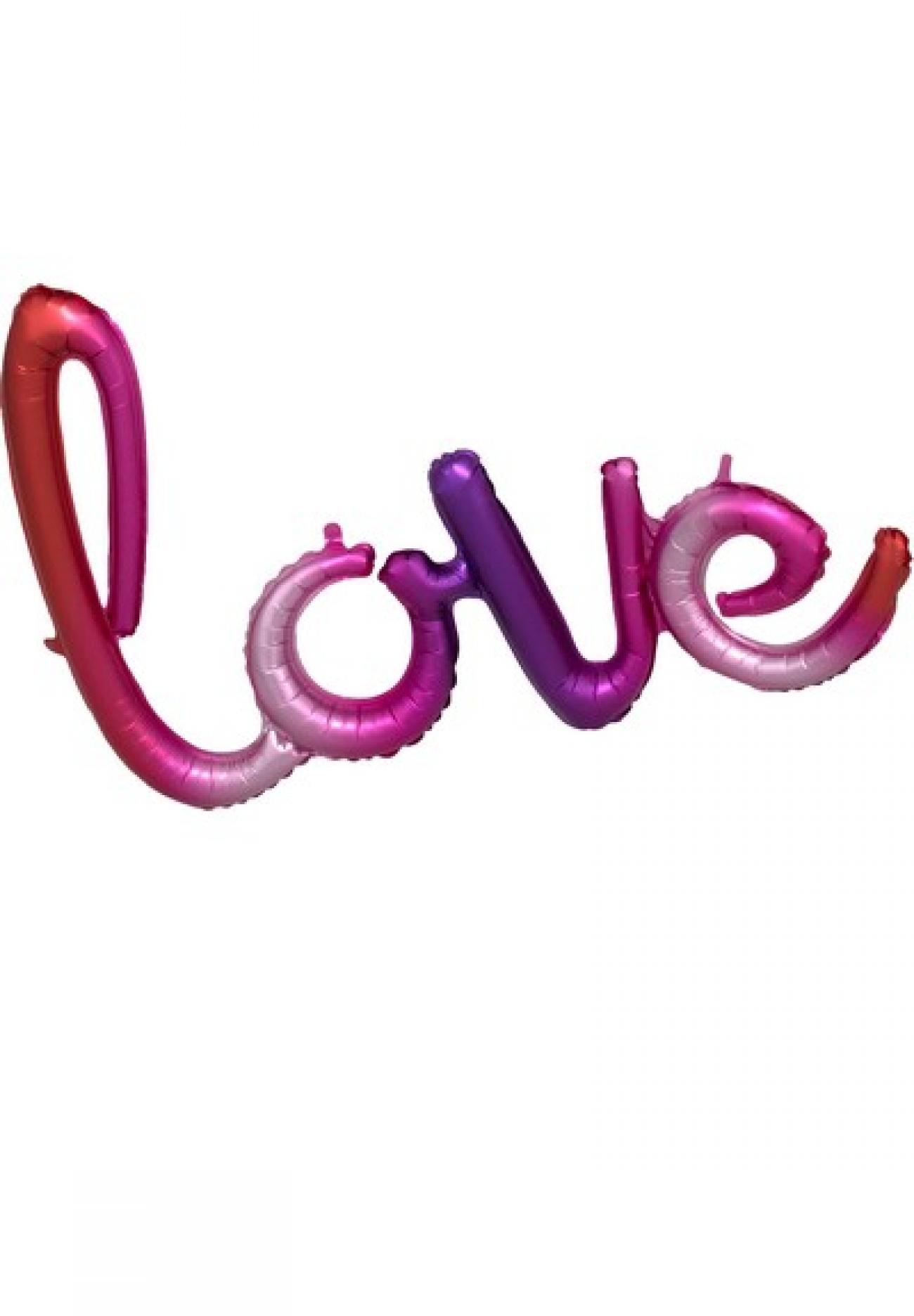 Pallone foil Script 76 x 55 cm Ombre Love - SI GONFIA AD ARIA