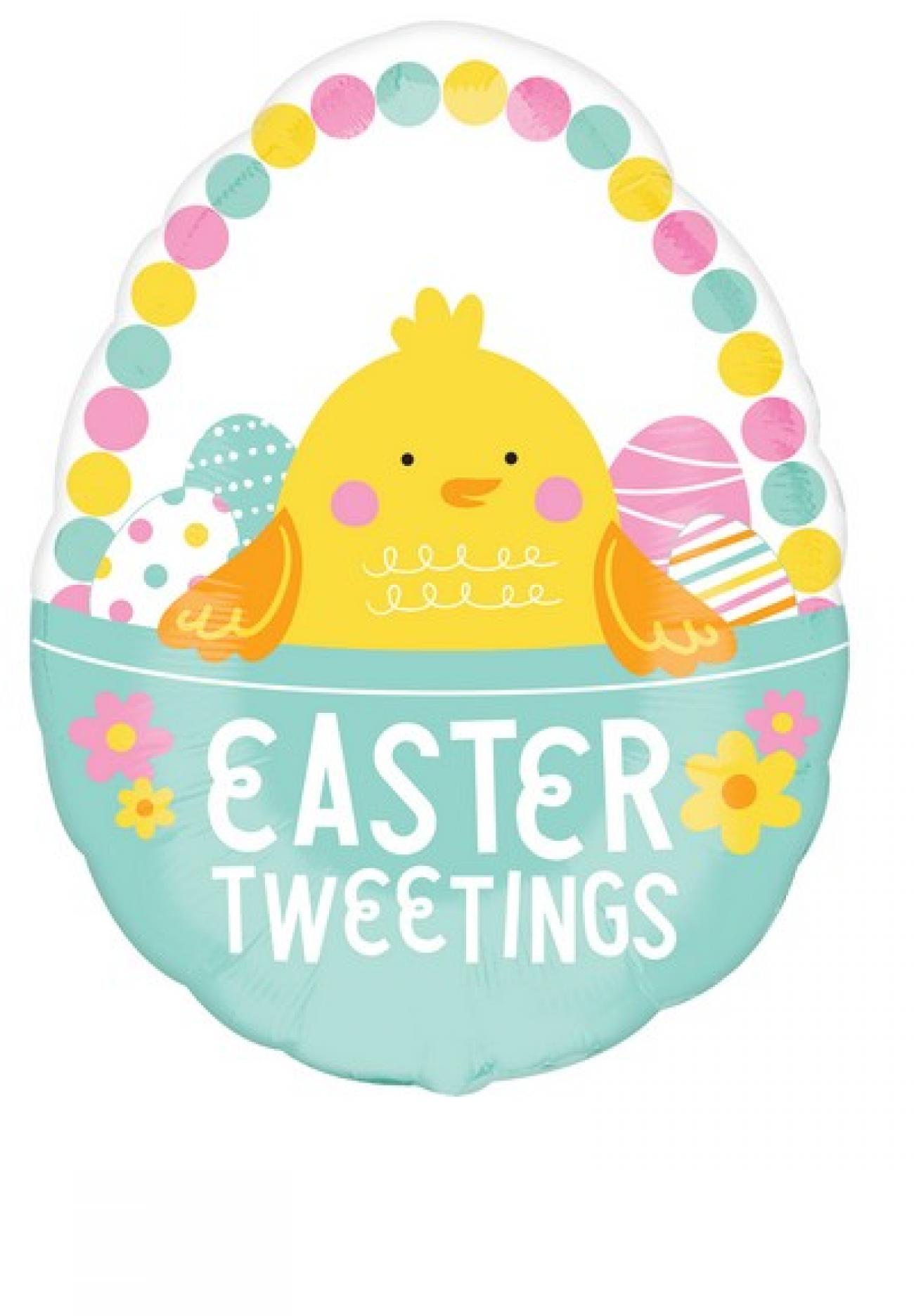 Pallone foil Supershape 45 x 63 cm Easter Tweetings Chick