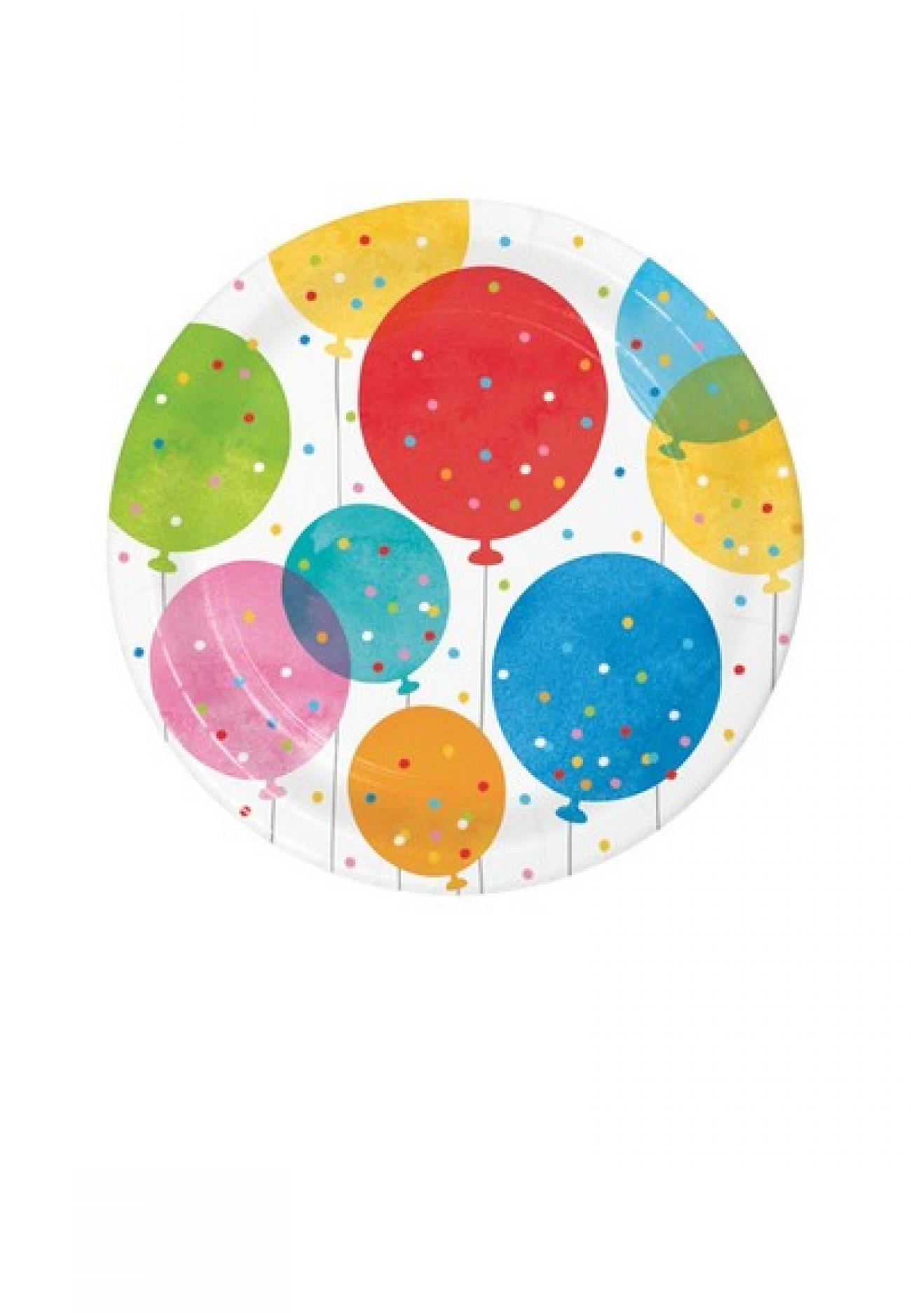 Piatto carta 18 cm Confetti Balloons  8 pz