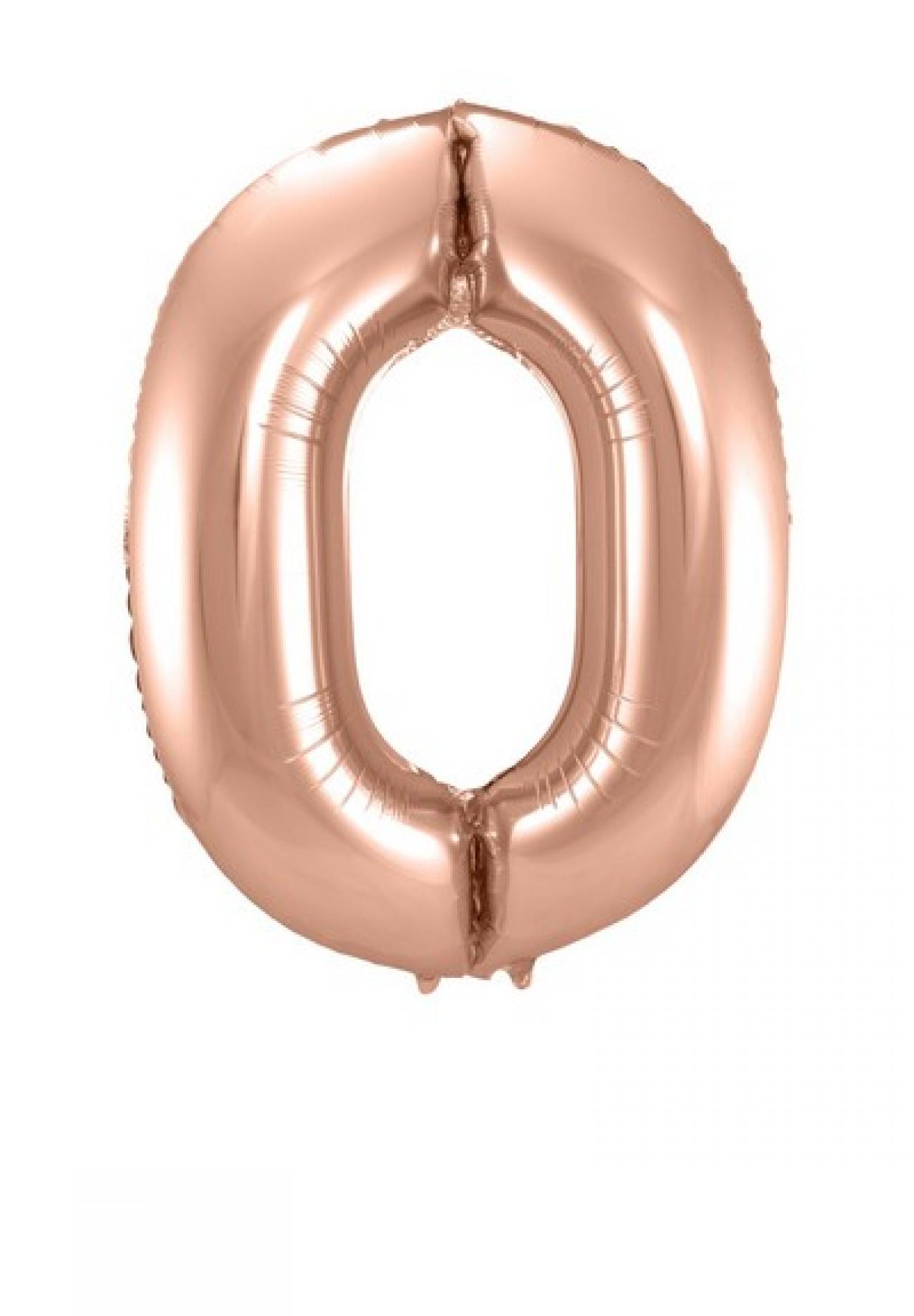 Pallone foil 34" - 86 cm Numero 0 Rose Gold