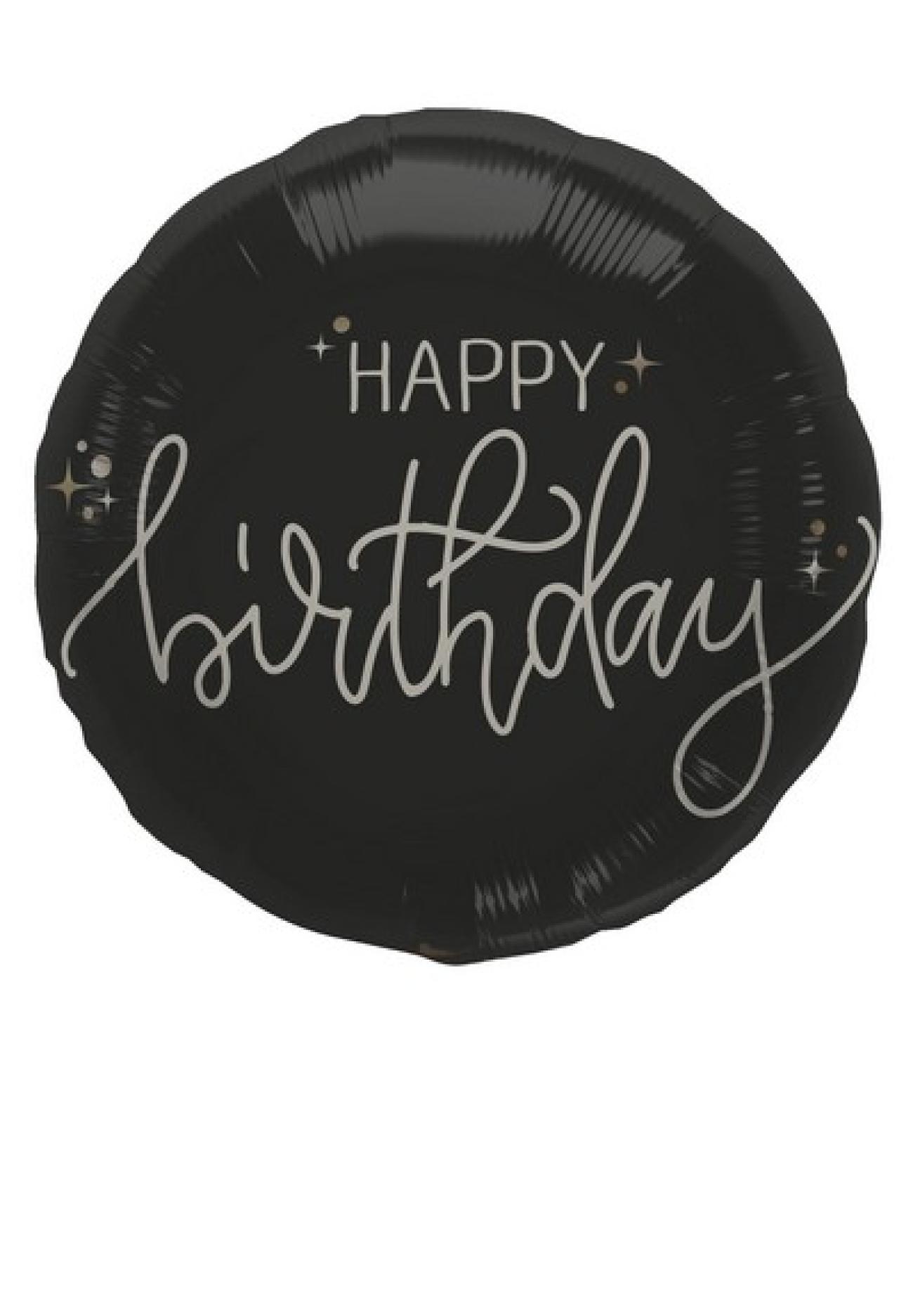 Pallone foil 18" - 45 cm Happy Birthday Creme Noir