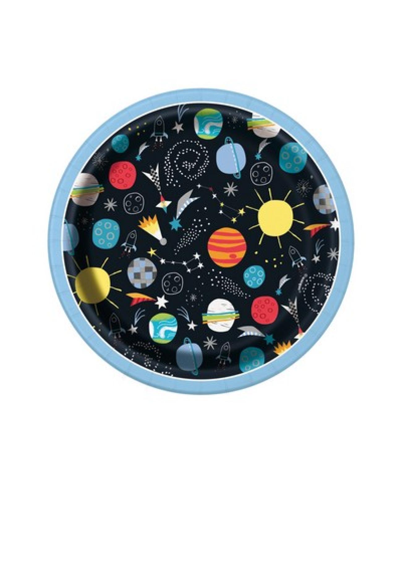 Piatto carta 18 cm Outer Space - 8 pezzi