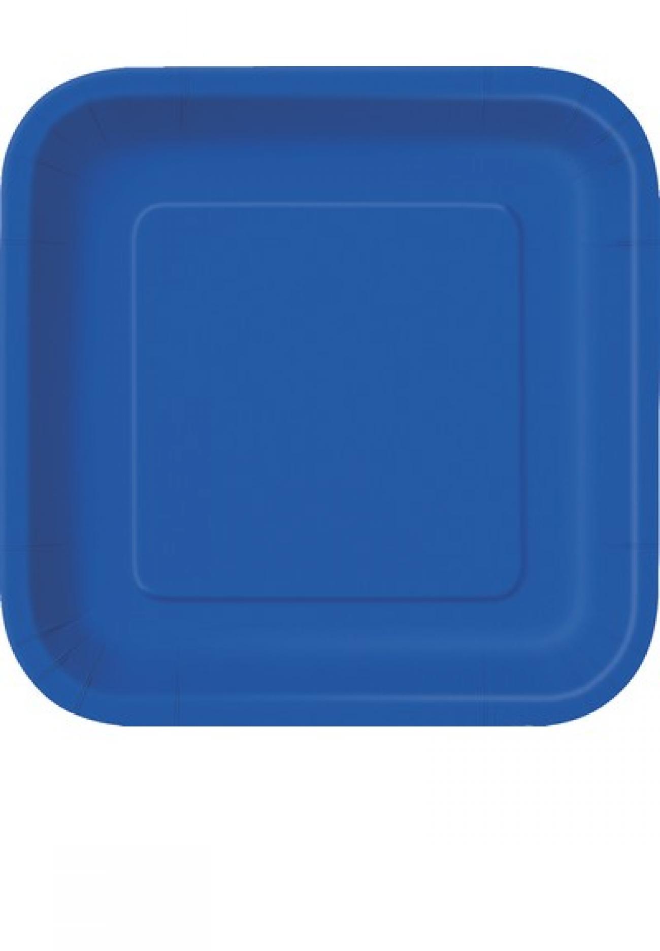 Piatto carta quadrato 23 cm Blu cobalto