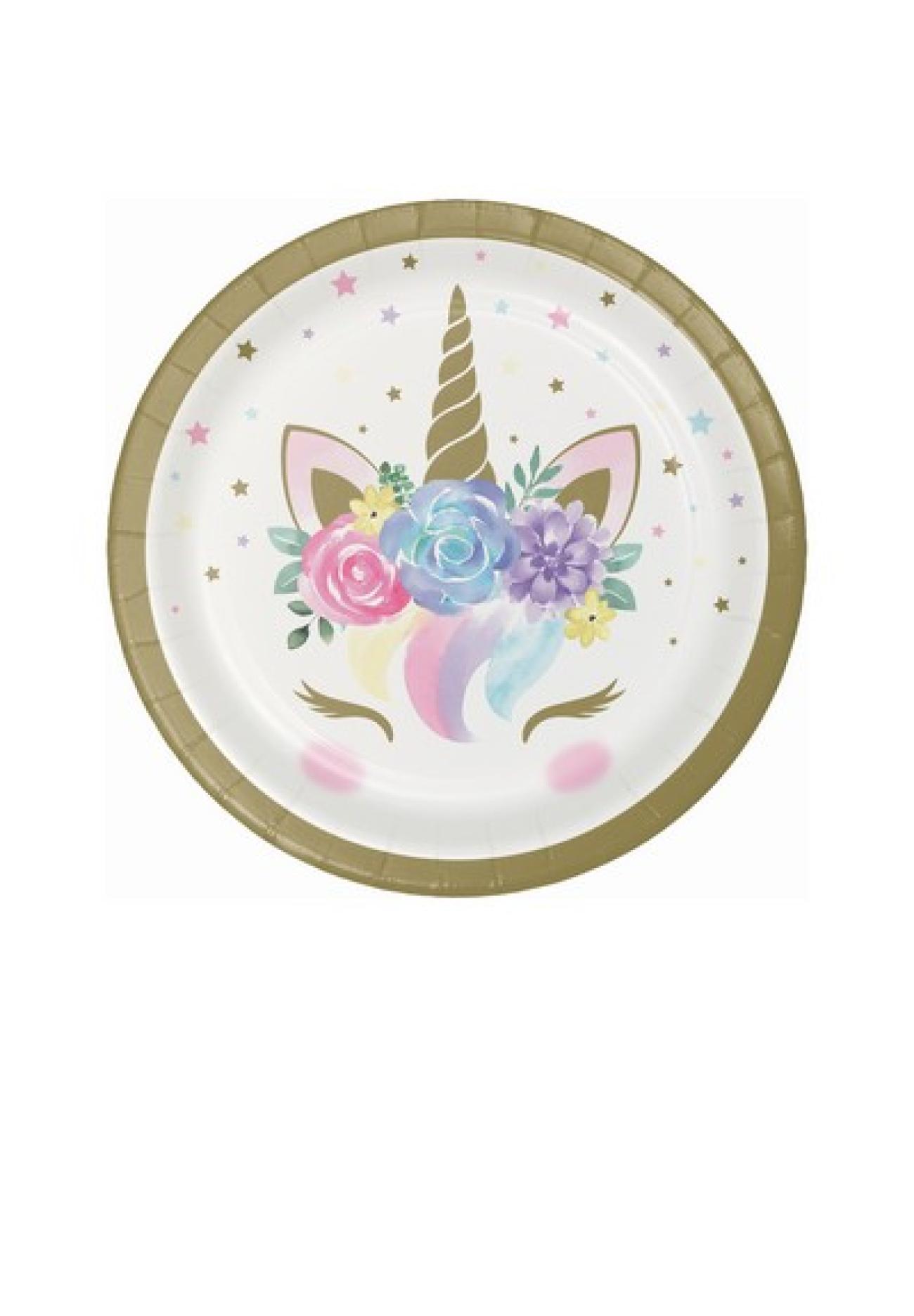 Piatto 18 cm Unicorno Baby - 8 pezzi