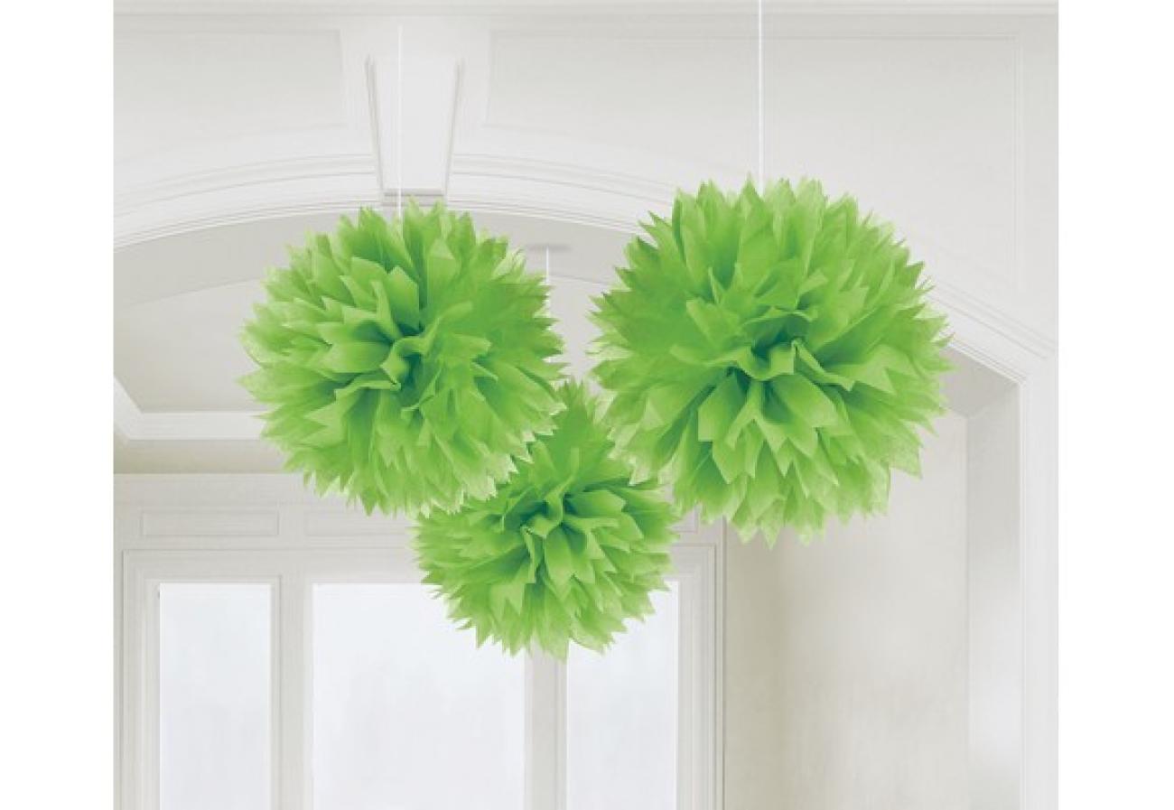 Fluffy Deco carta 41 cm Verde Lime 3 pz