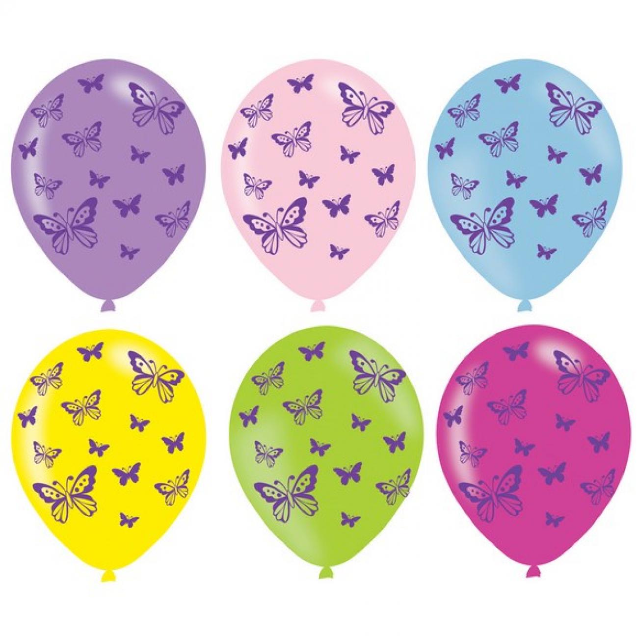 6 Balloons Butterflies