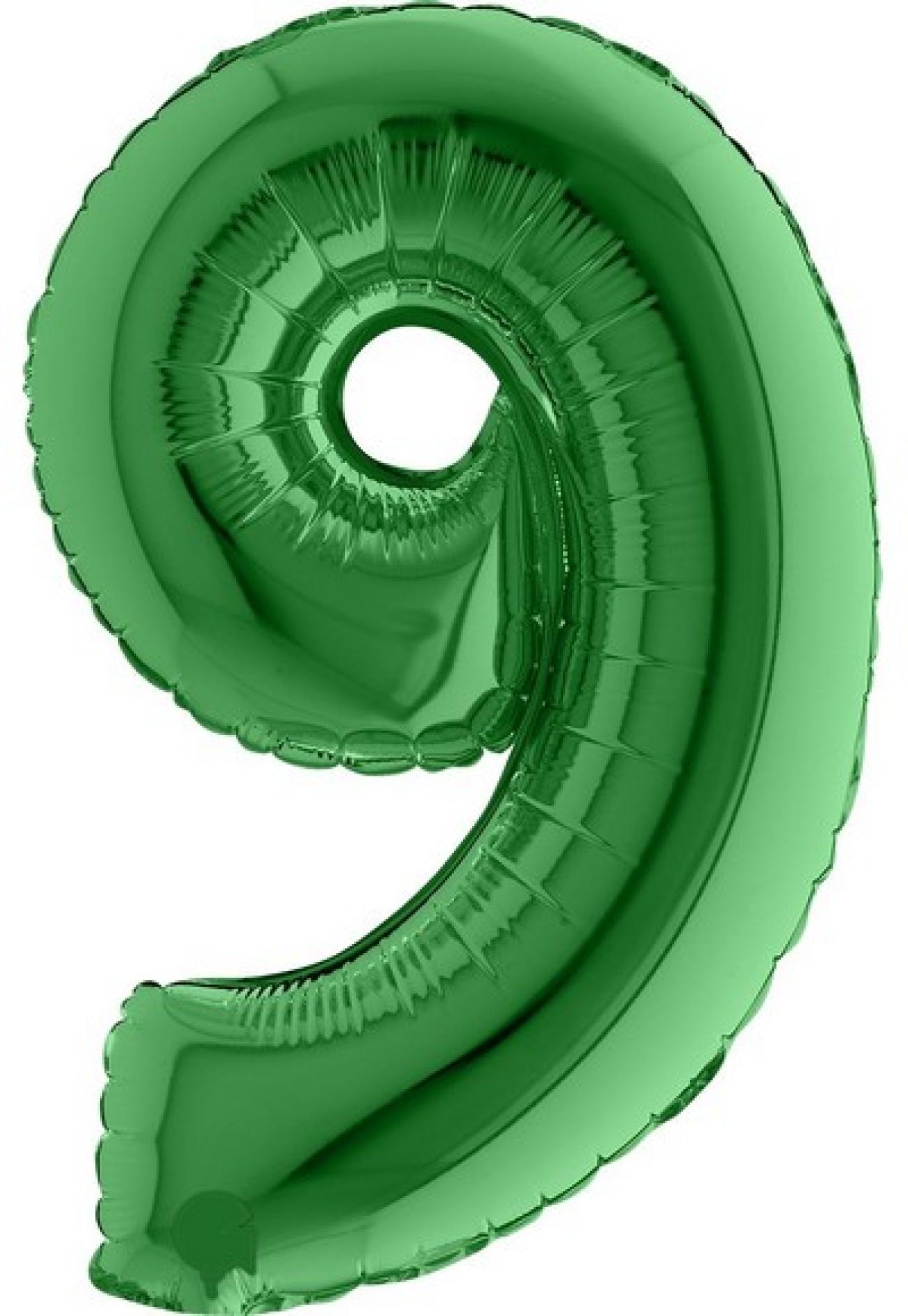 Pallone foil 40" - 102 cm Numero 9 Verde Q