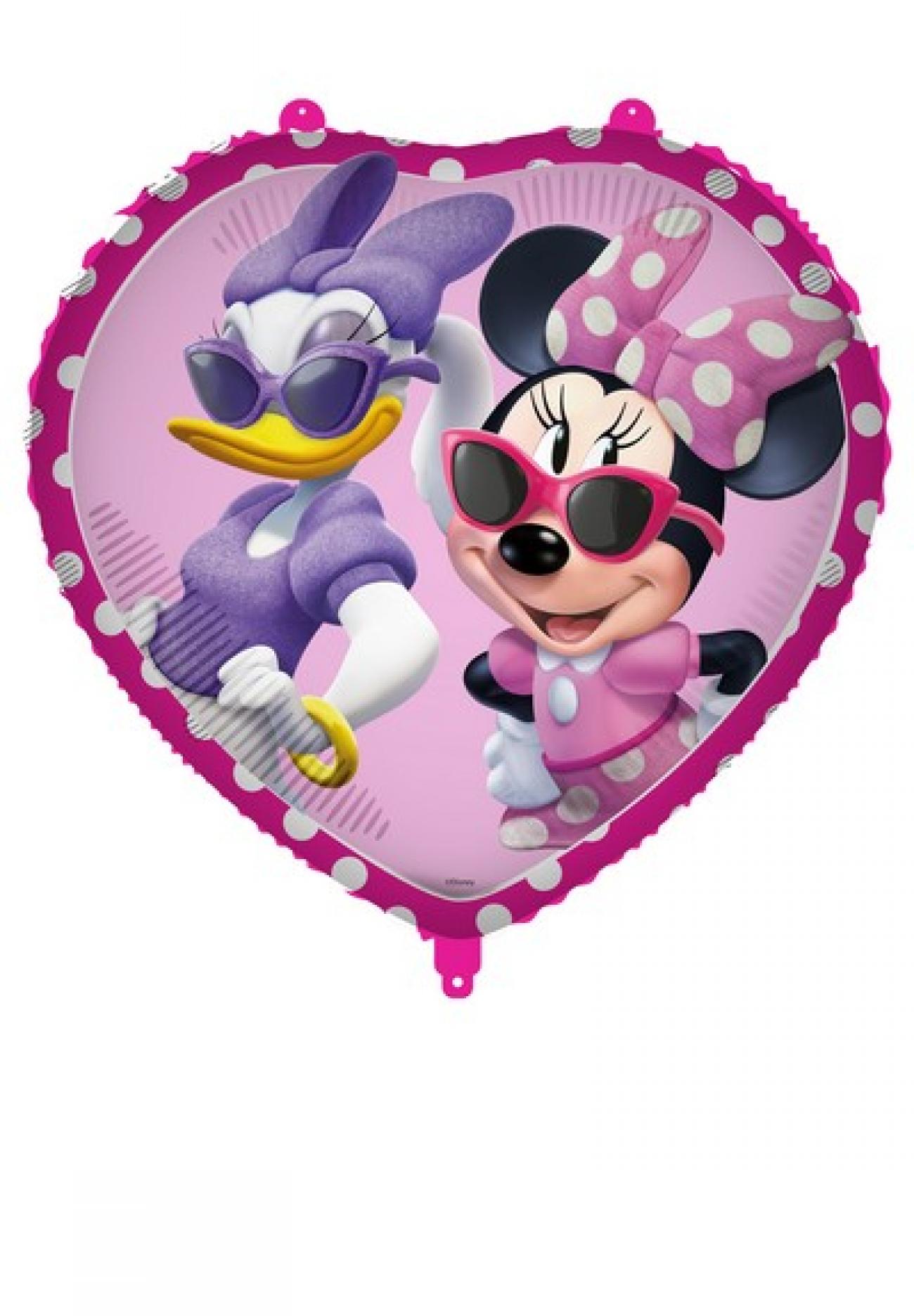 Pallone foil 18" - 45 cm Cuore Minnie Junior con PESETTO E NASTRO