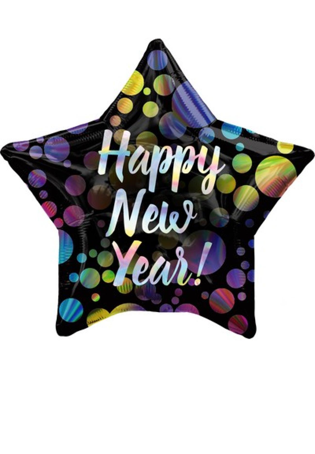 Pallone Foil Standard Star Iridescent New Year Bubbles