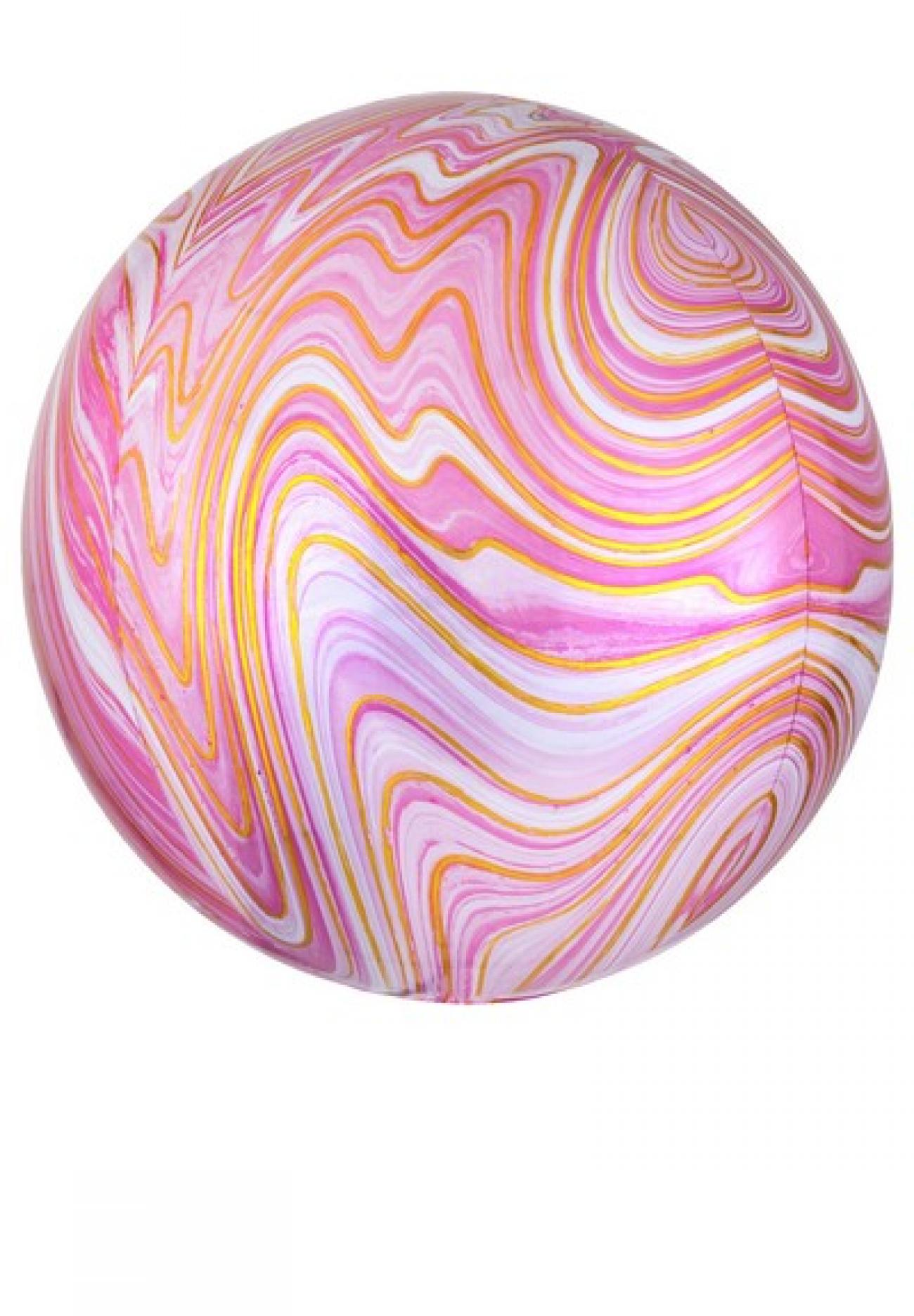 Pallone foil ORBZ 38 x 40 cm Marblez Pink