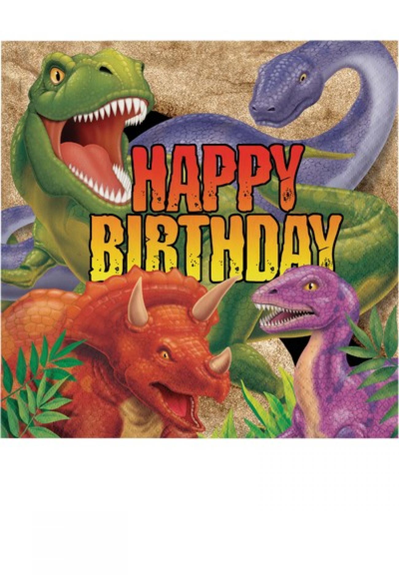 Tovagliolo 33 x 33 cm Happy Birthday Dino Blast  16 pz