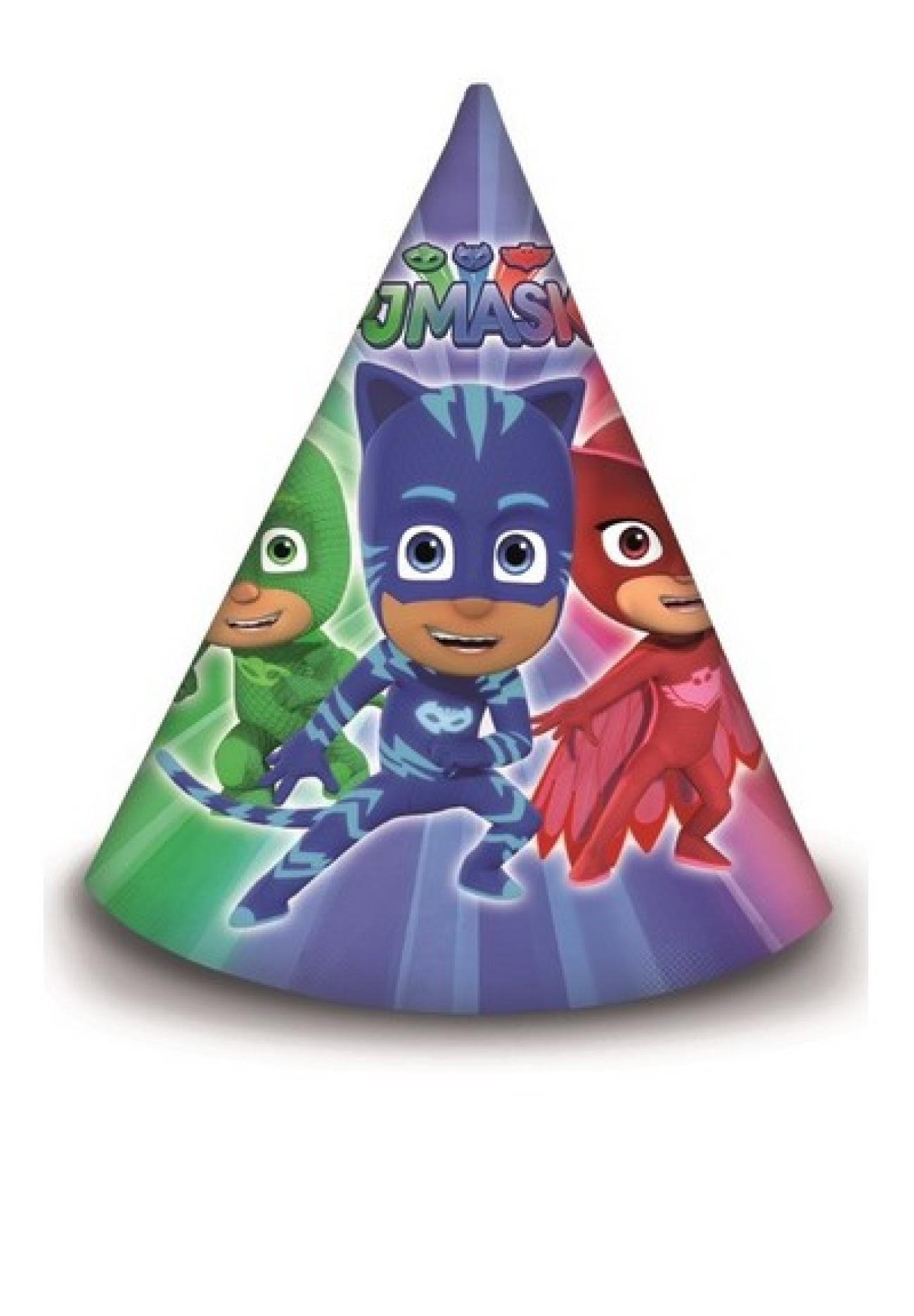 Cappello cono Super Pigiamini - PJ Masks - 6 pezzi