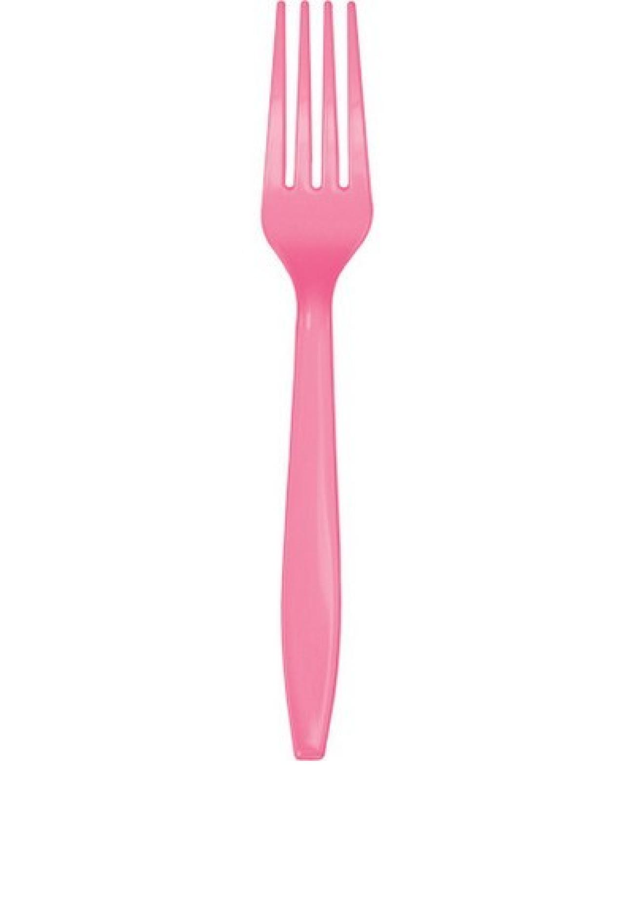 Forchetta plastica h. 18 cm Rosa Acceso - 24 pezzi