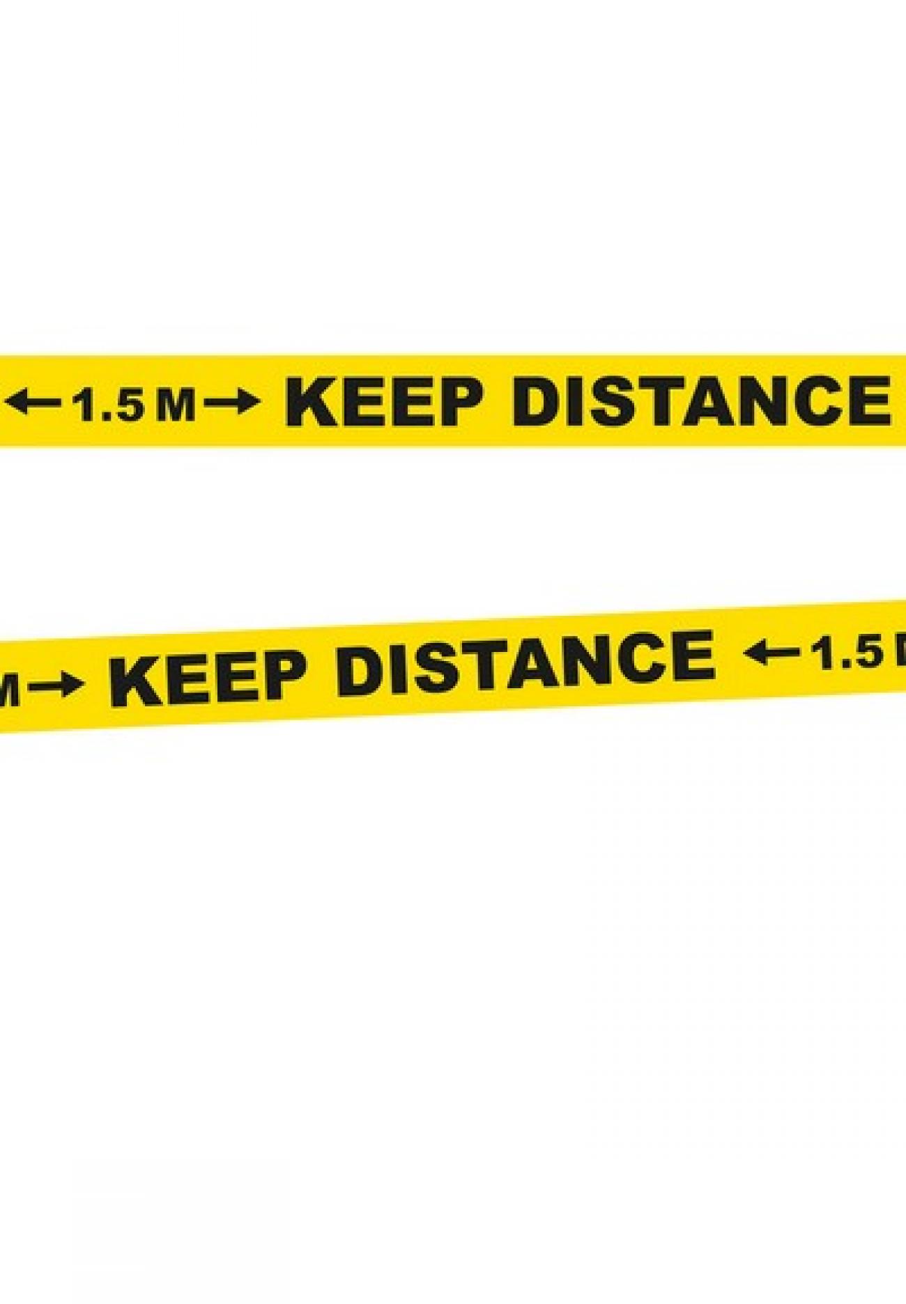 Nastro plastica "KEEP DISTANCE" 15 metri x 7,5 cm Virus Free Party