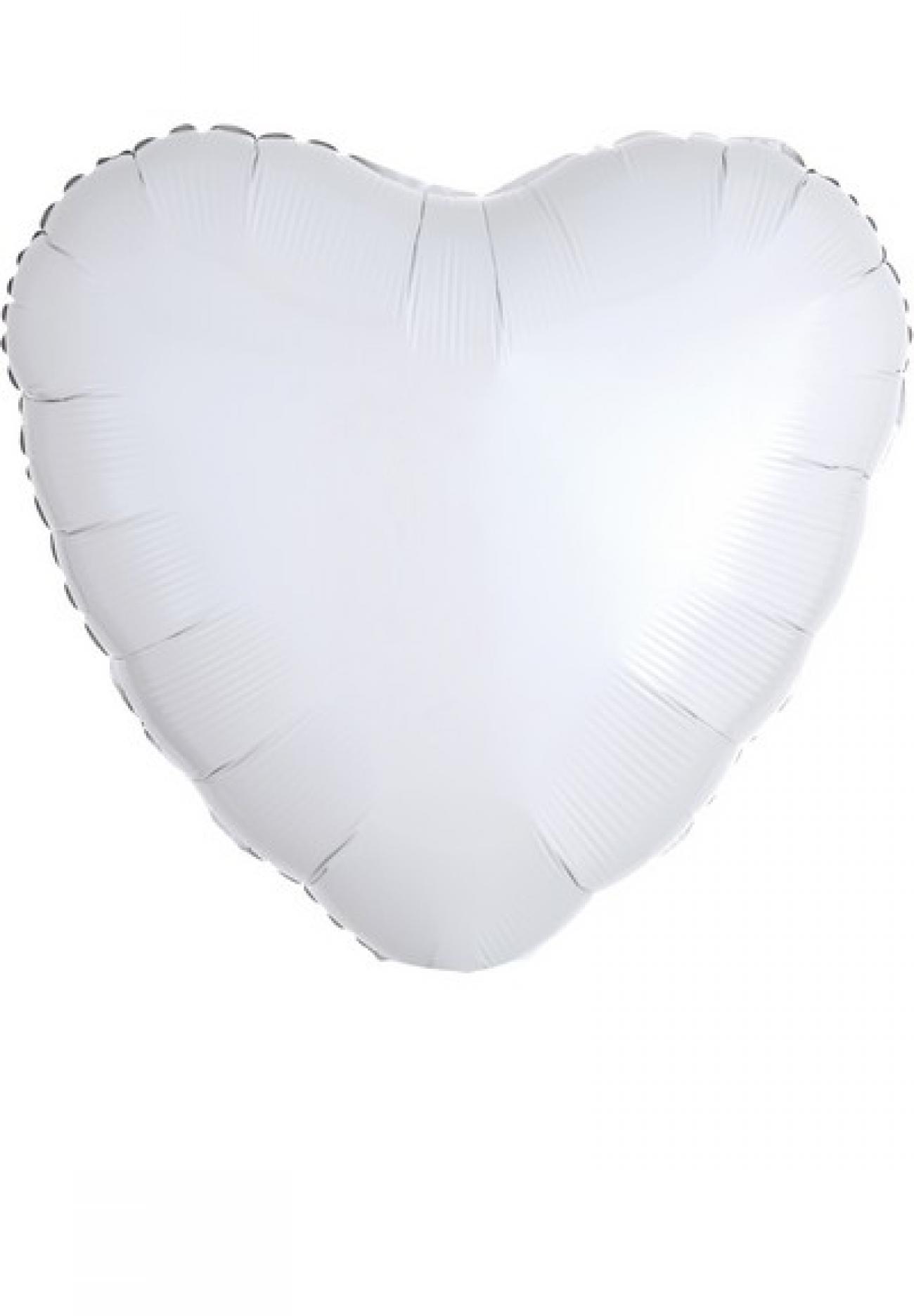 Pallone foil 17" - 42 cm Cuore Bianco NON CONFEZIONATO 100 PZ