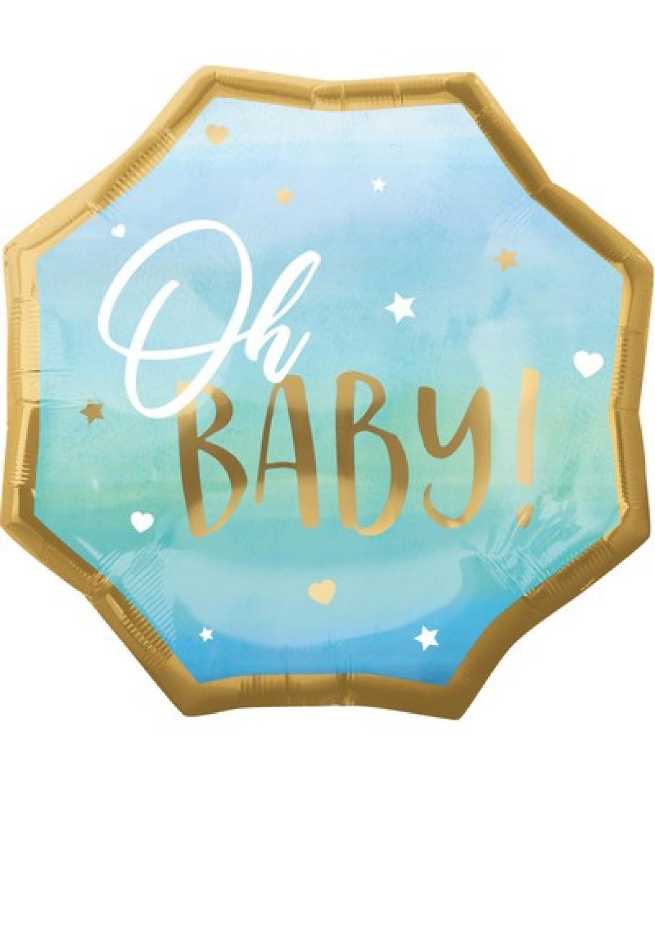 Pallone foil Jumbo 55 x 55 cm Blue Baby Boy