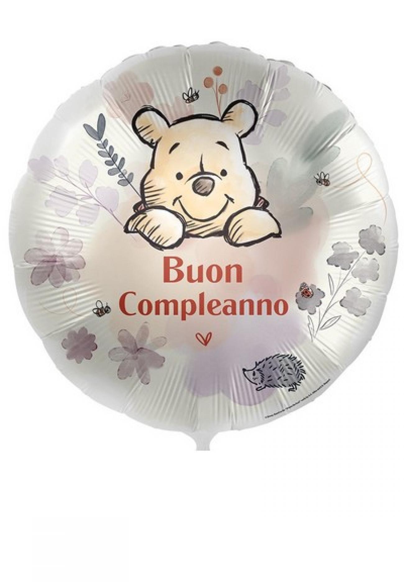 Pallone foil standard 17" - 42 cm Buon Compleanno Pooh